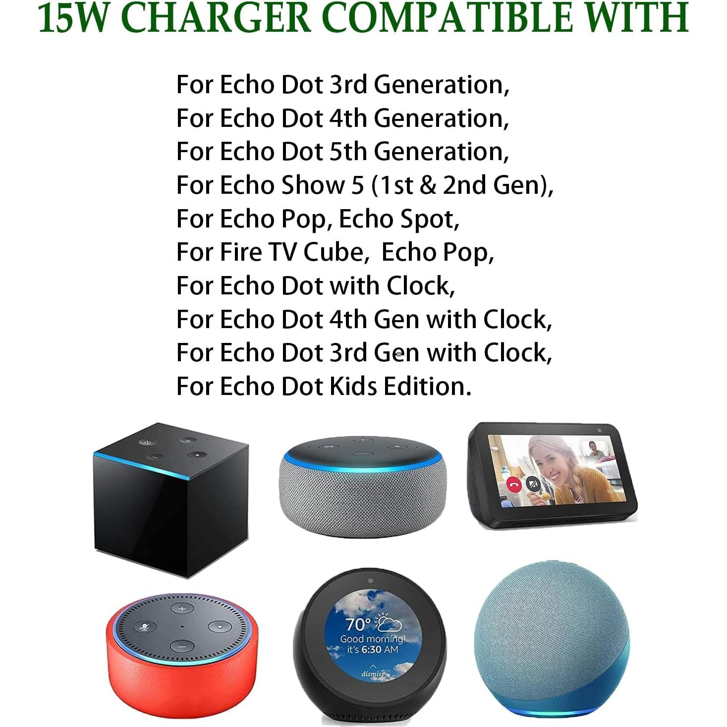 Cable de Alimentación 15W ShenZhen para Echo Dot 3ra/4ta/5ta Gen