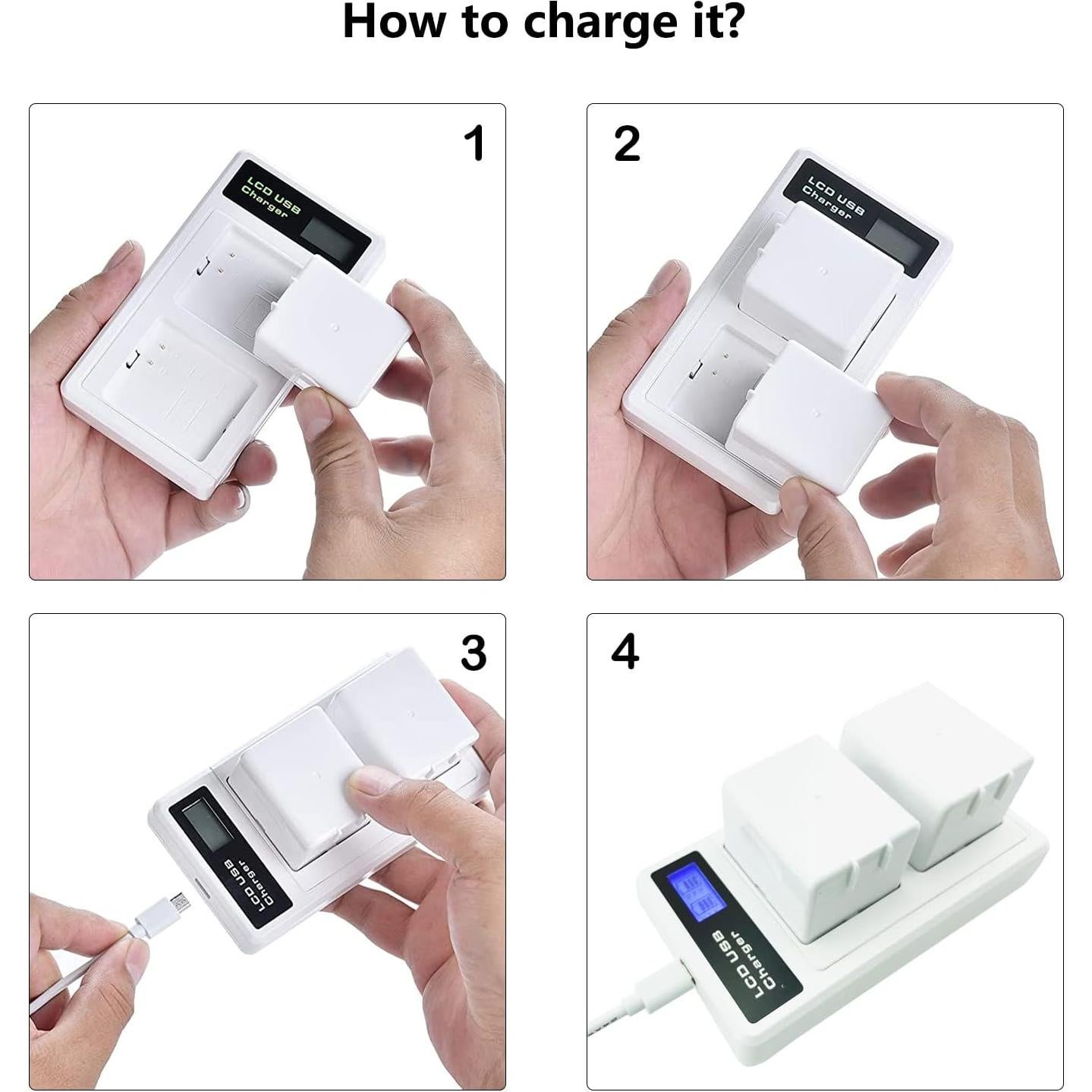 Paquete de 2 Baterías Recargables 4800mAh con Cargador LCD Arlo