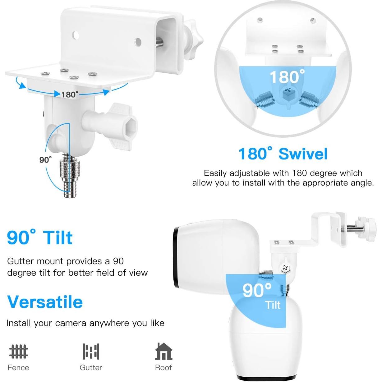 Soporte de canal HOLACA para cámaras Arlo y eufyCam - 2 paquetes