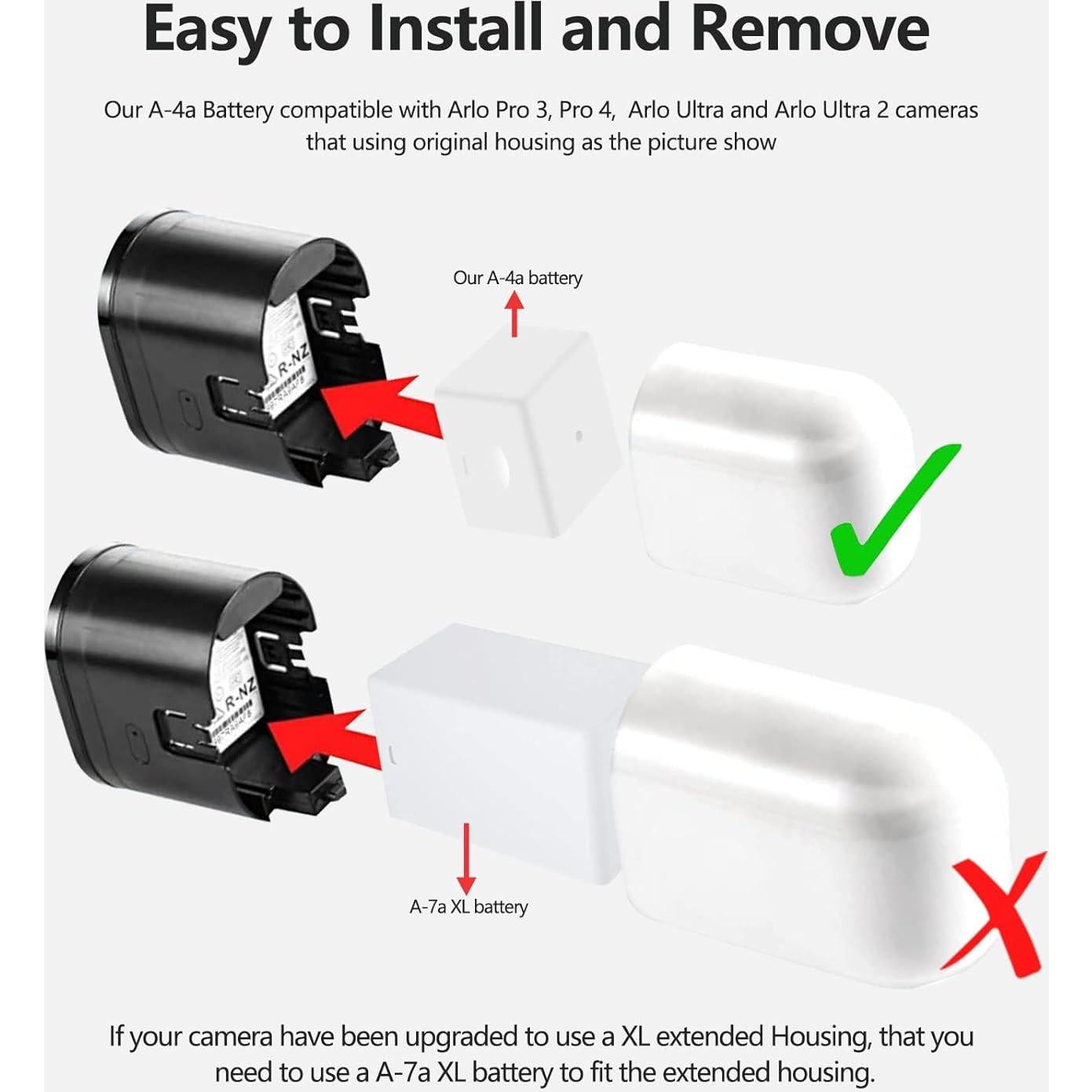 Paquete de 2 Baterías A-4a para Cámaras Arlo Pro 3/4/5S 2K