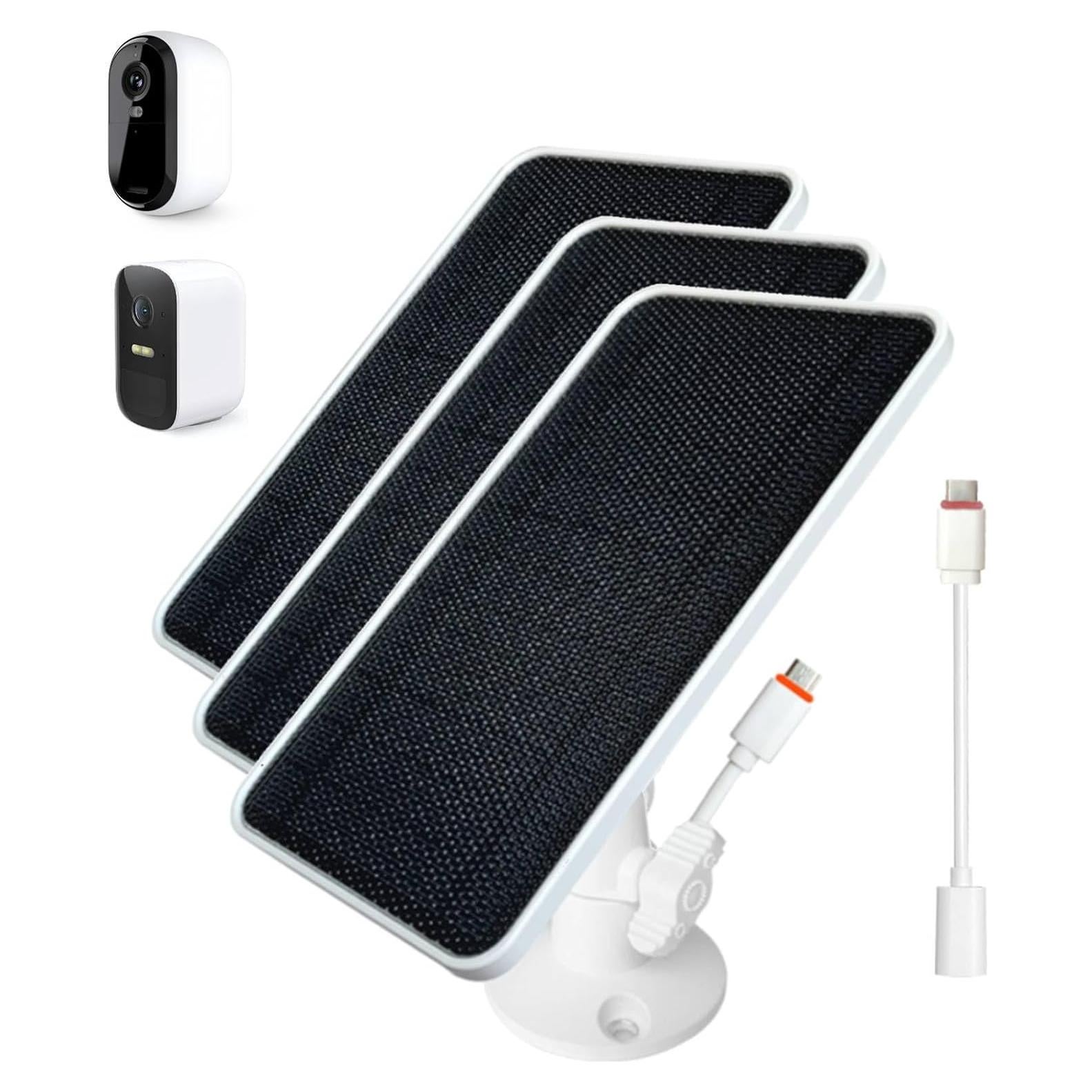 Cargador Solar JJMASEE para Arlo Essential 2K y EufyCam - 3 Pack