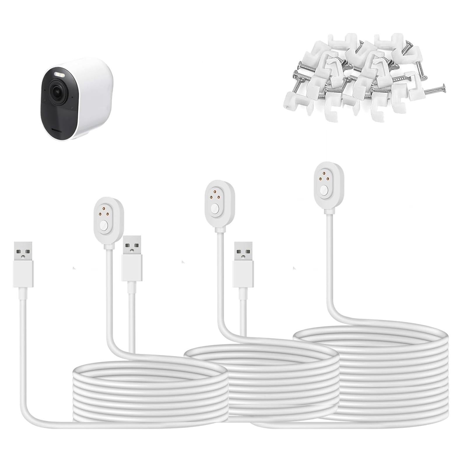 Paquete de 3 Cables de Carga Magnéticos Arlo Pro 3 y Ultra 5.2m