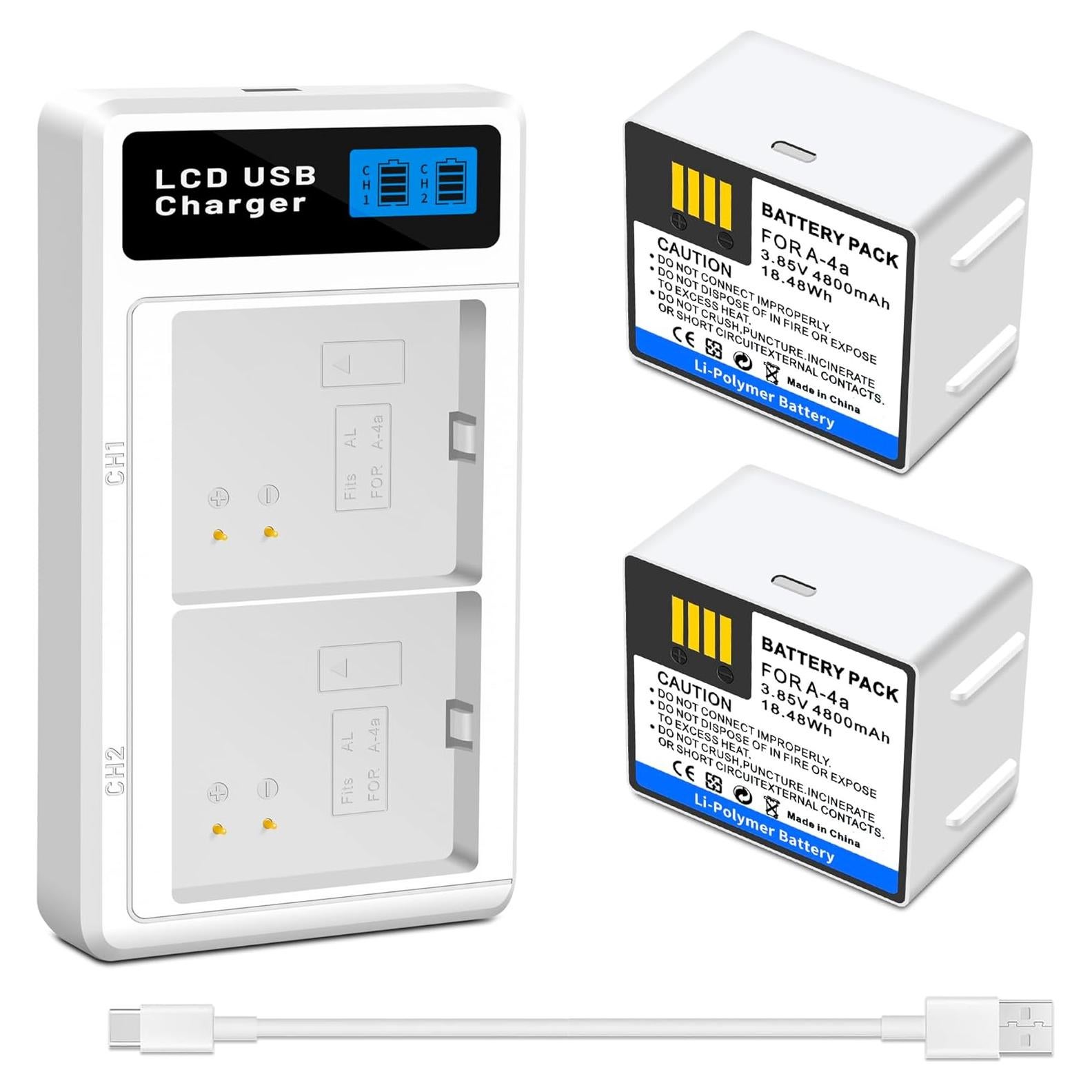 Cargadores Dual de Batería A-4A para Cámara Arlo Pro 3/4/Ultra