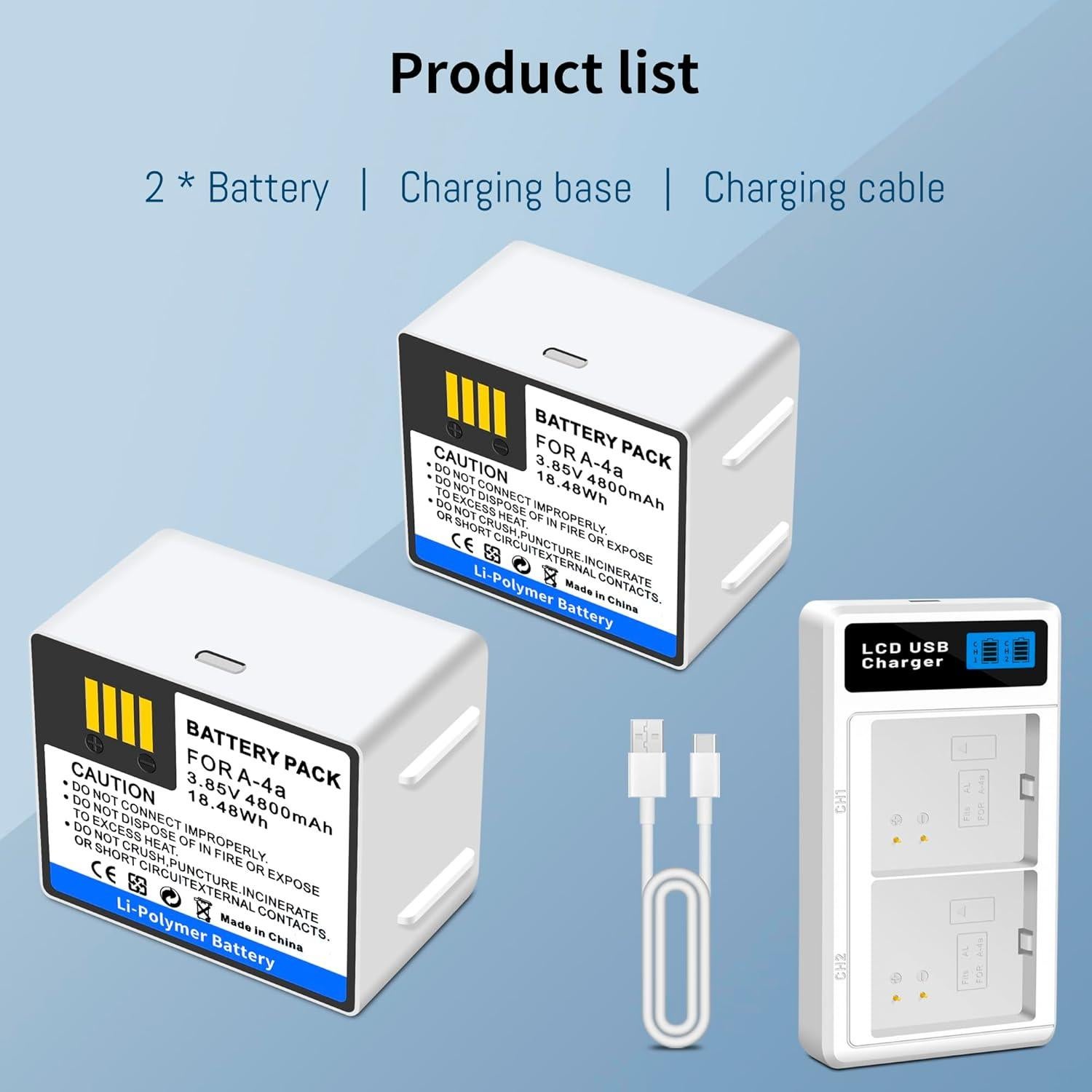 Cargadores Dual de Batería A-4A para Cámara Arlo Pro 3/4/Ultra