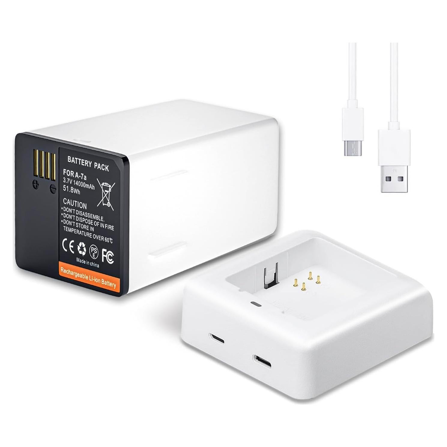 Batería Extendida A-7a XL 14000mAh + Cargador Rápido 18W Arlo