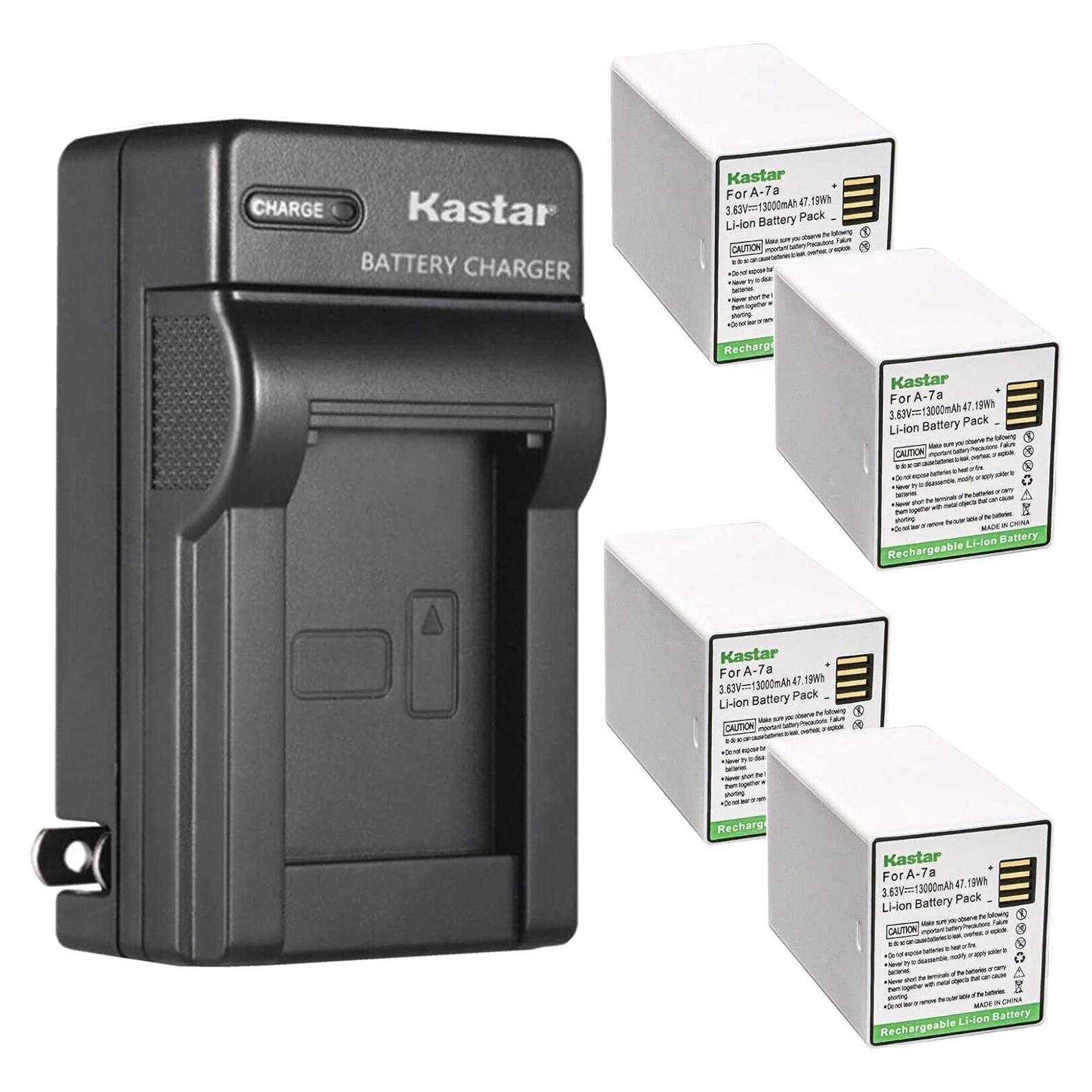 Kastar Batería y Cargador AC para Arlo Pro 4 XL - 4 Piezas