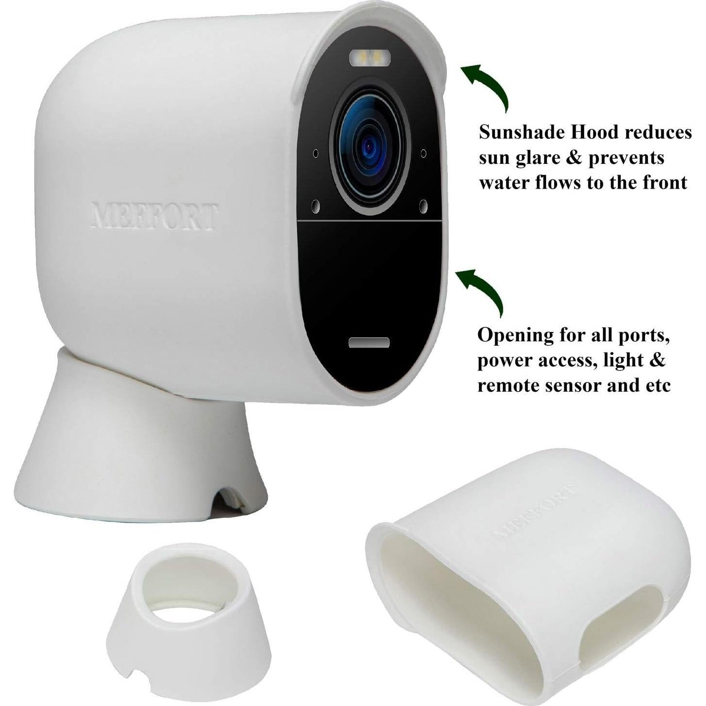 Funda de Silicona Meffort Inc para Cámaras Arlo - 3 Paquete Blanco