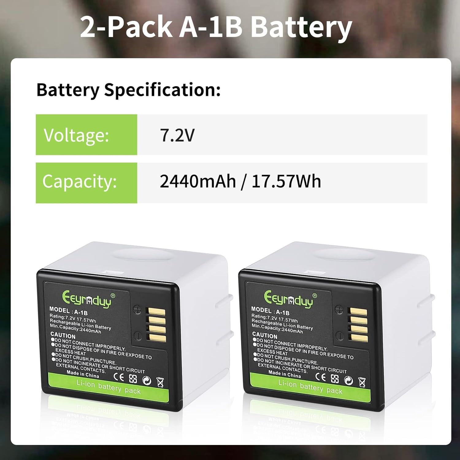 Baterías recargables A-1B Eeyrnduy para cámaras Arlo Pro 2 - 2440mAh