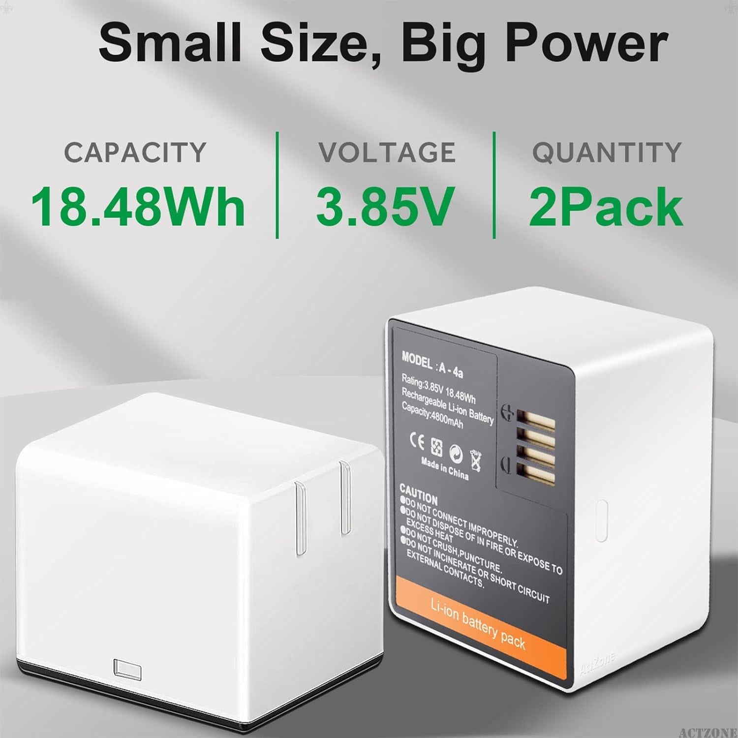 2 Baterías Recargables 4800mAh + Cargador Doble LCD ActZone