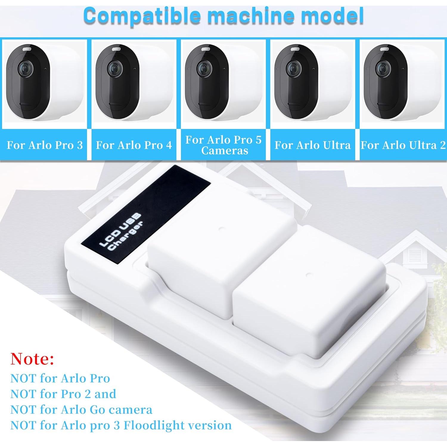 Paquete de 2 Baterías A-4A DGFTB 4800mAh para Arlo Pro 3/4/Ultra