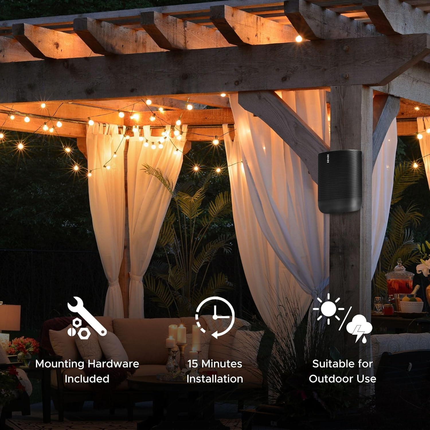 Soporte de pared Soundbass para altavoz Sonos Move 1 y 2, negro