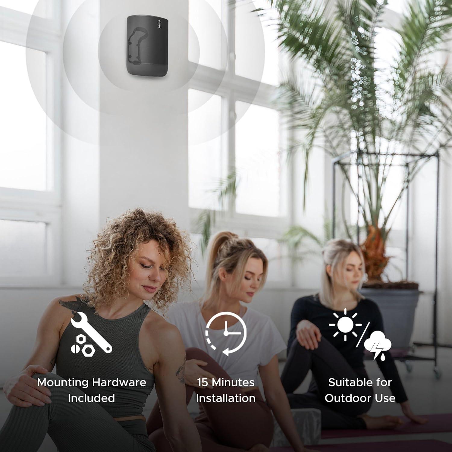 Soporte de pared Soundbass para altavoz Sonos Move 1 y 2, negro