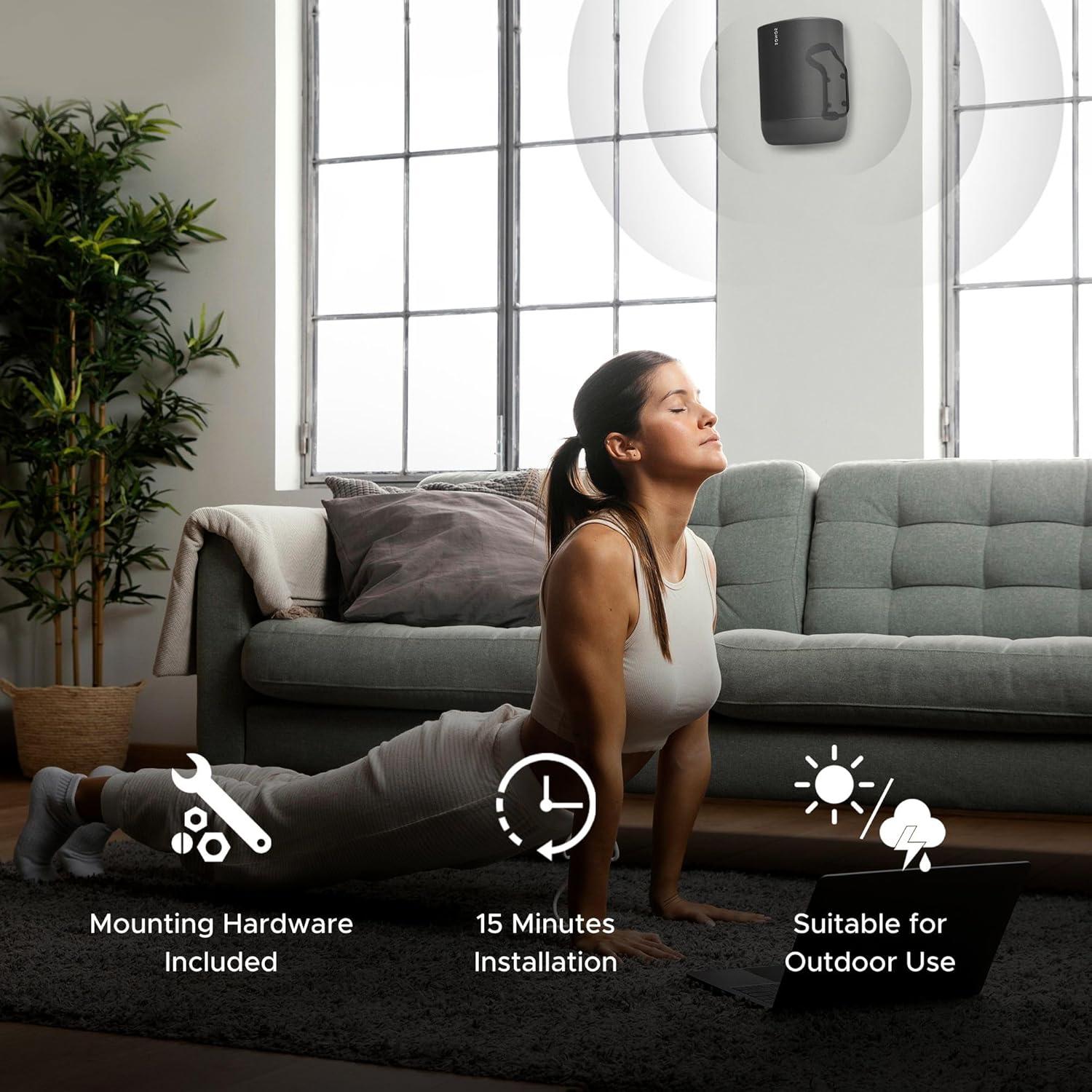 Soporte de pared Soundbass para altavoz Sonos Move 1 y 2, negro