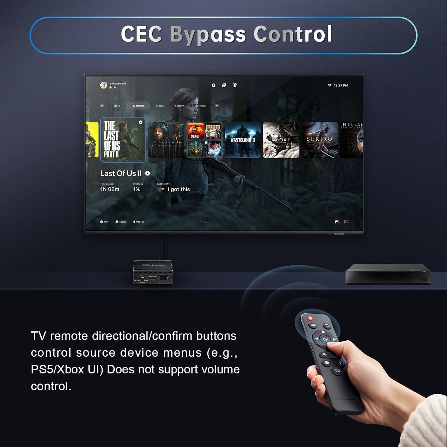 Extractor de Audio HDMI 2.1 EZCOOTECH 4K@120Hz eARC SPDIF