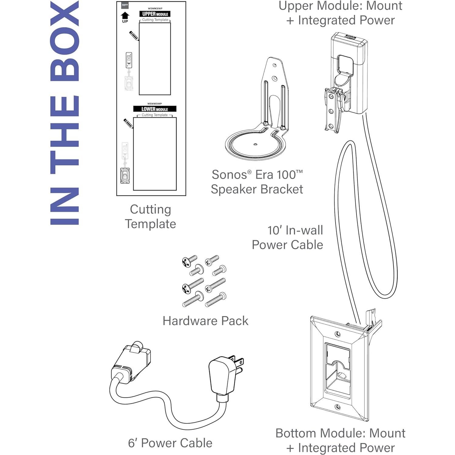 Soporte de Pared para Altavoces Sanus OSWM3IWP-B1 Ajustable