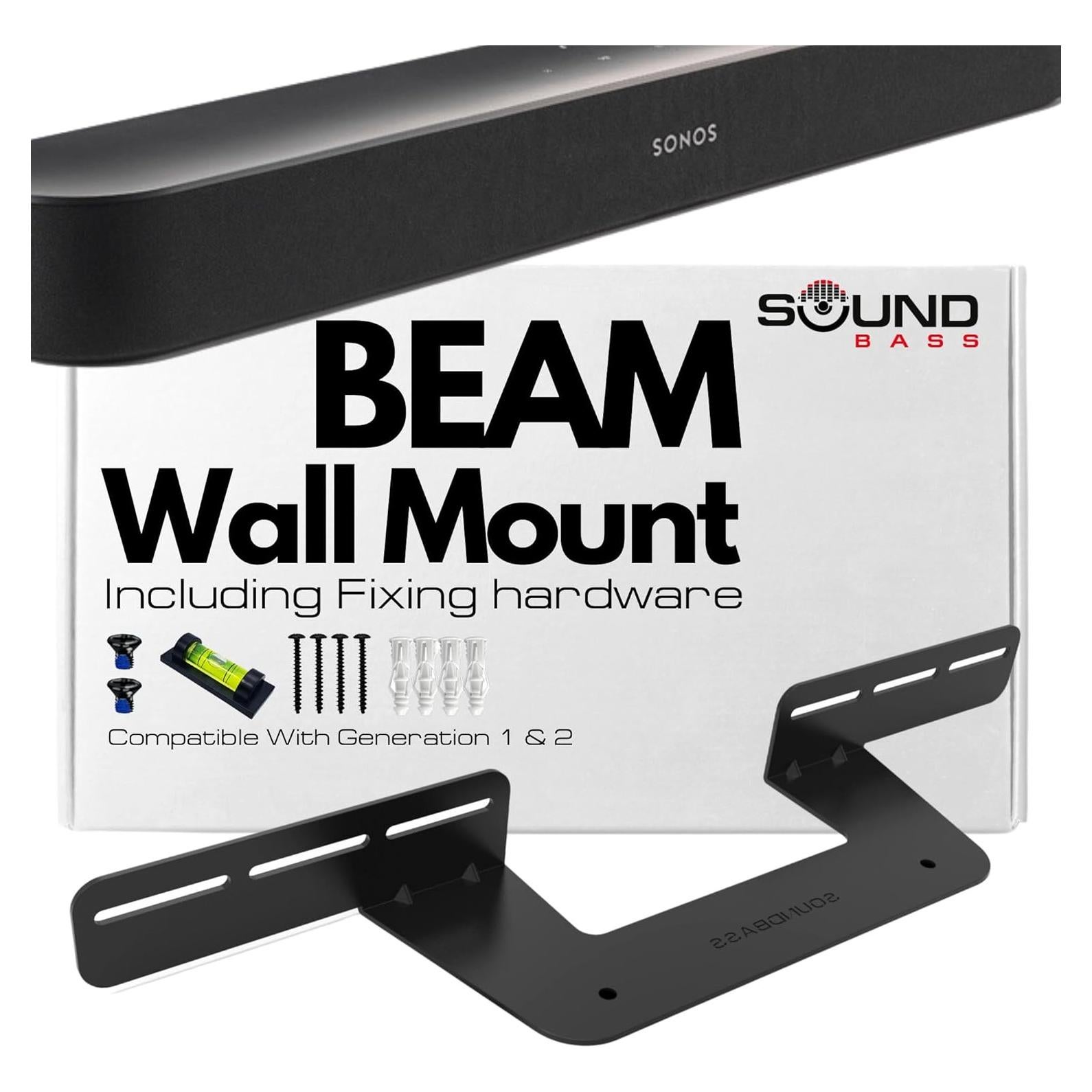 Soporte de Pared Soundbass para Sonos Beam Negro - Instalación Rápida