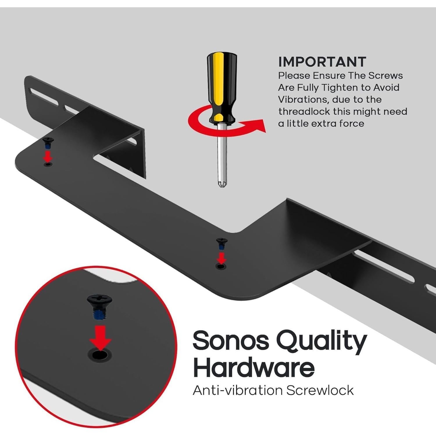 Soporte de Pared Soundbass para Sonos Beam Negro - Instalación Rápida