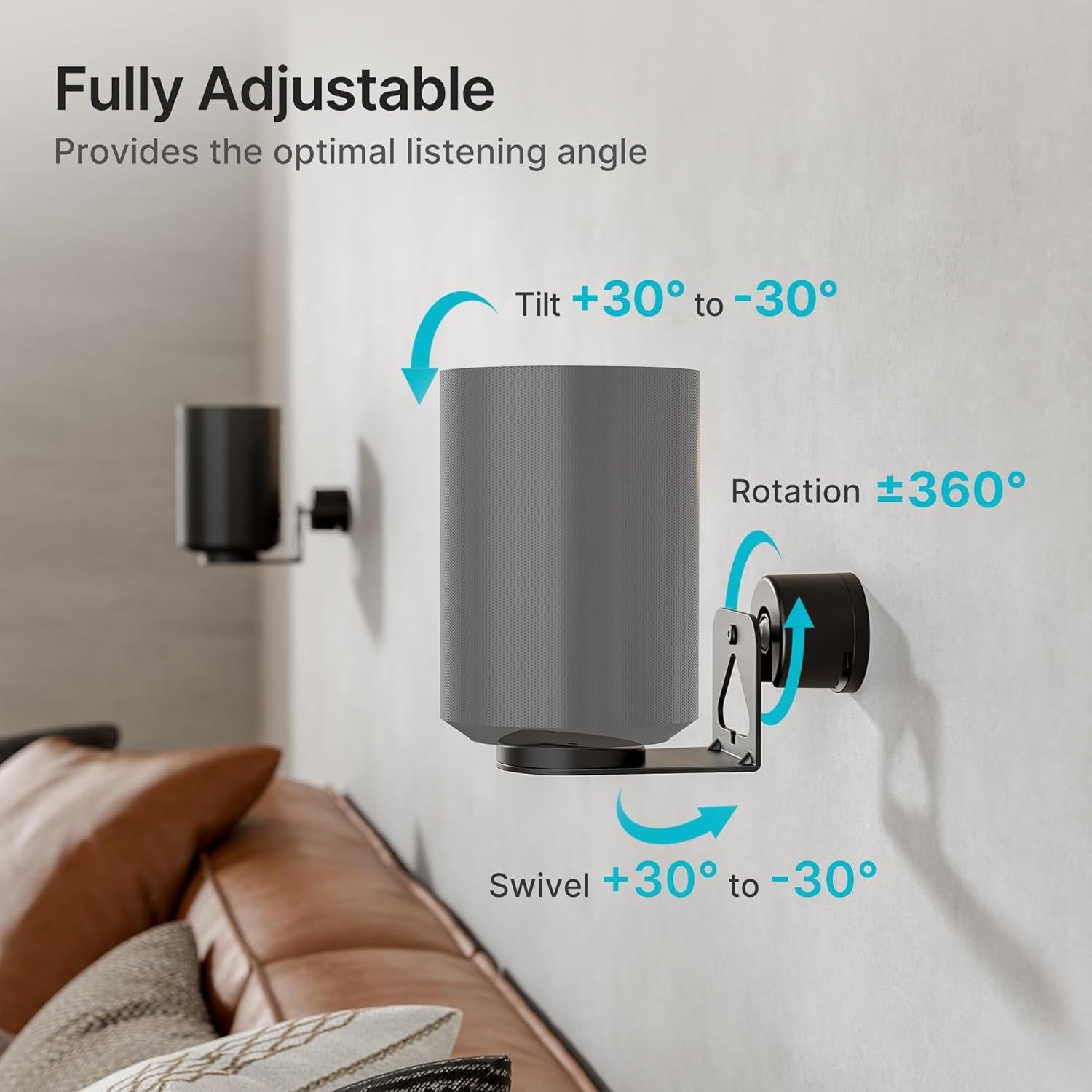 Soporte de pared ajustable PEGZONE para altavoces Sonos Era 100/300