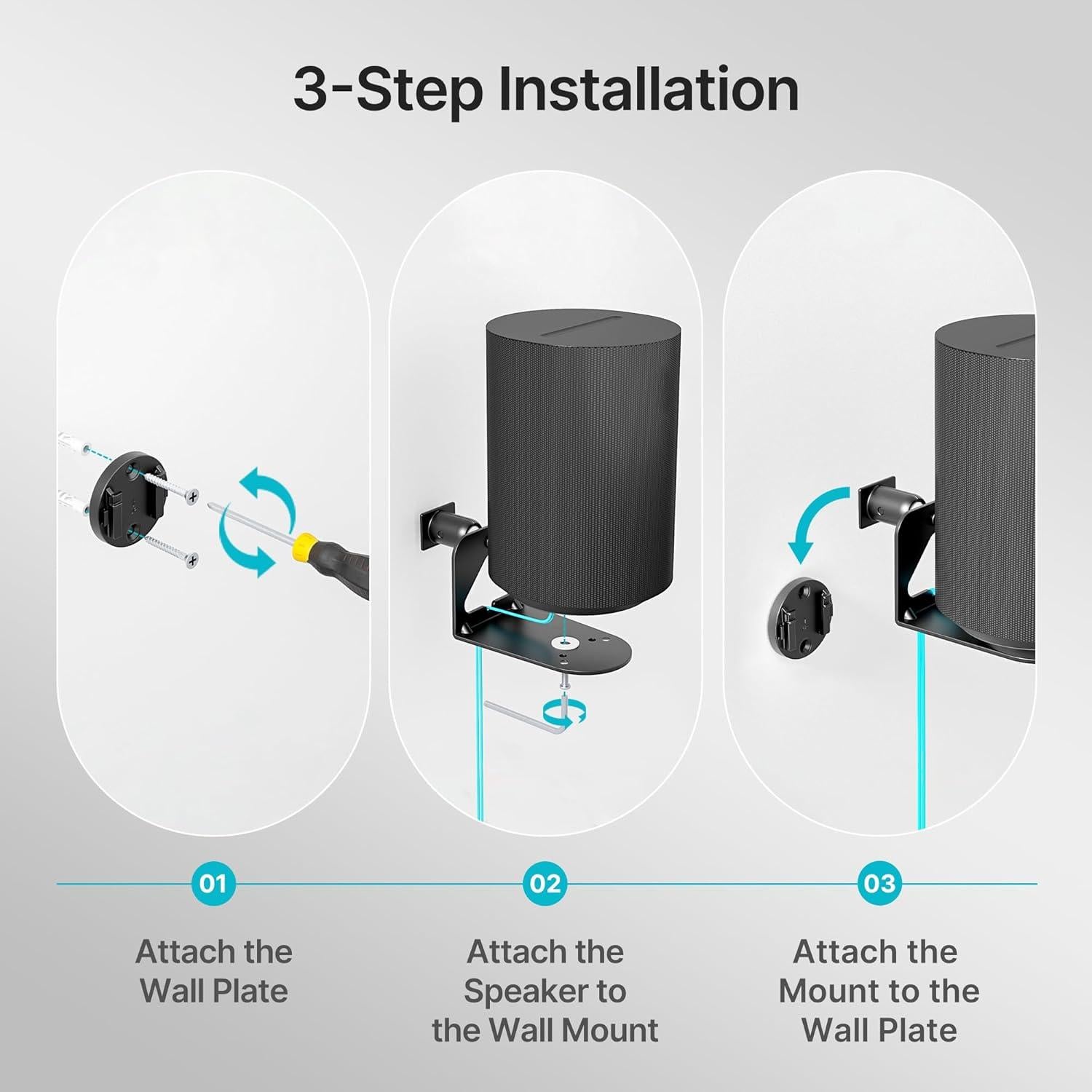 Soporte de pared ajustable PEGZONE para altavoces Sonos Era 100/300