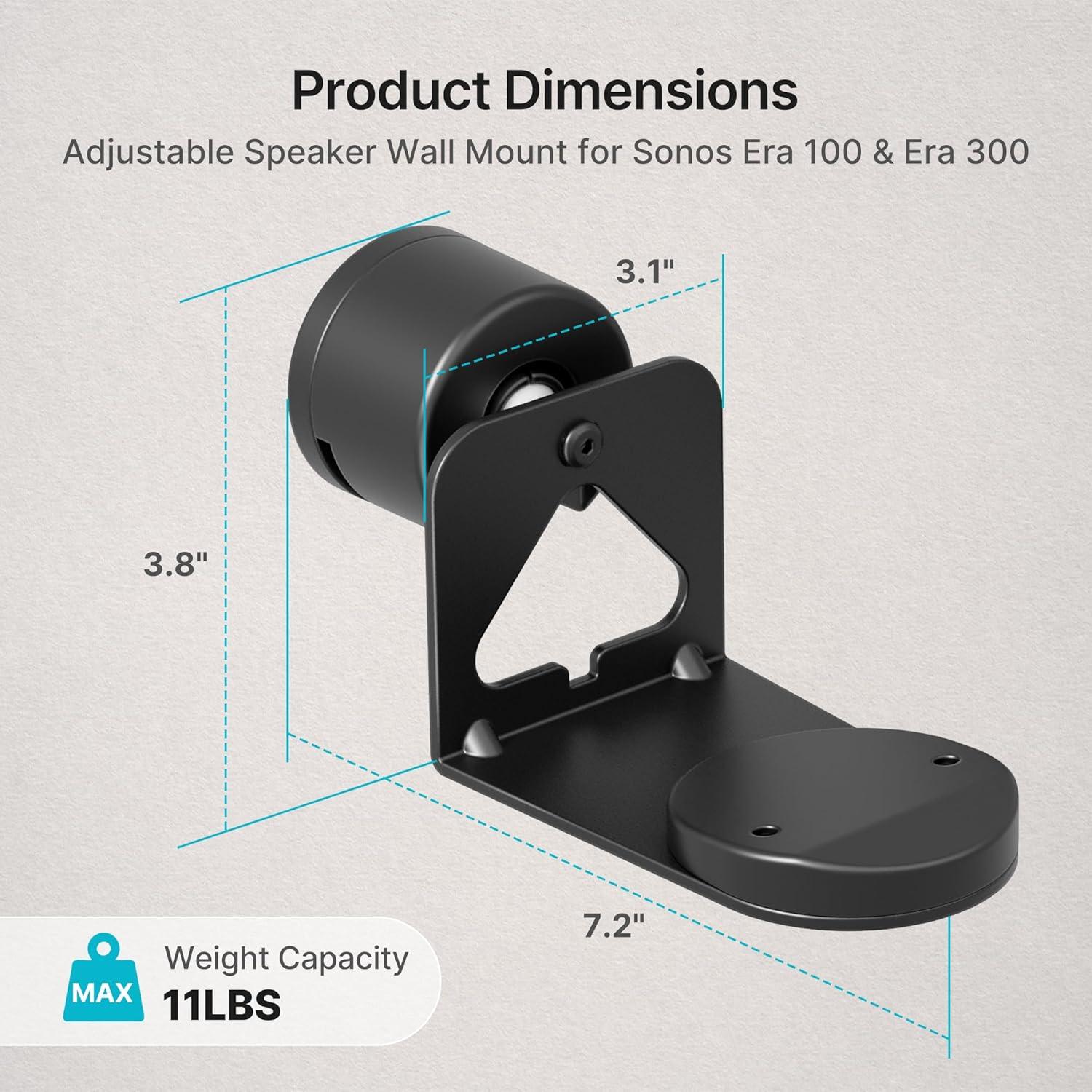 Soporte de pared ajustable PEGZONE para altavoces Sonos Era 100/300