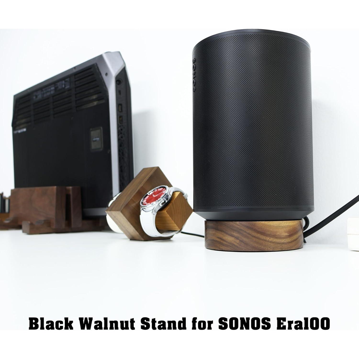 Soporte de Madera para Altavoz Sonos Era 100 - Nogal Negro