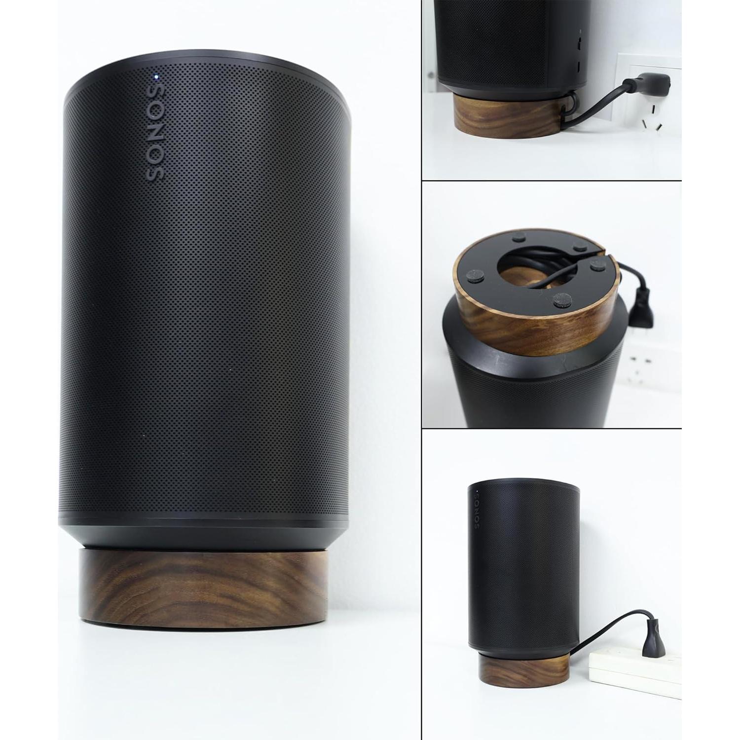 Soporte de Madera para Altavoz Sonos Era 100 - Nogal Negro