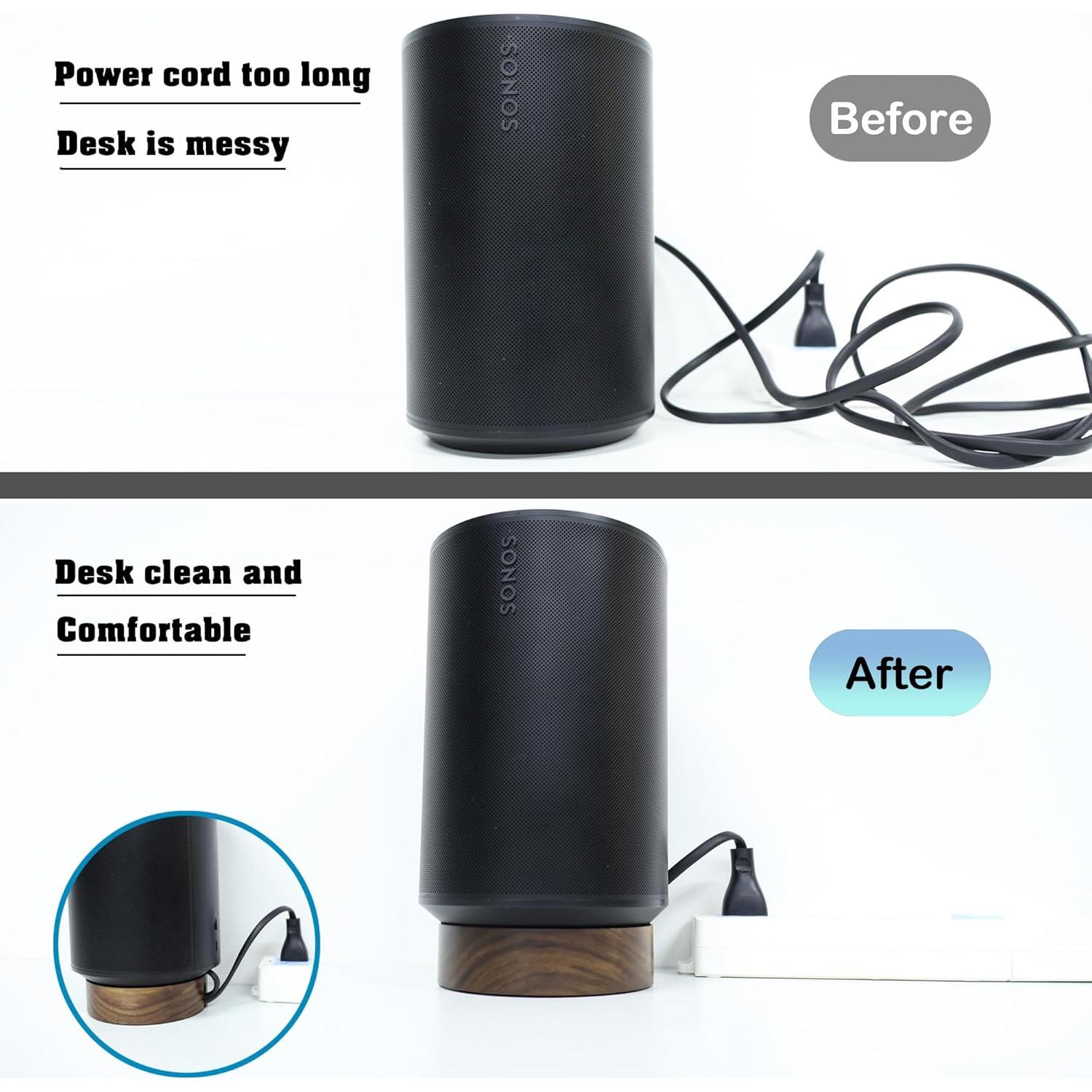 Soporte de Madera para Altavoz Sonos Era 100 - Nogal Negro