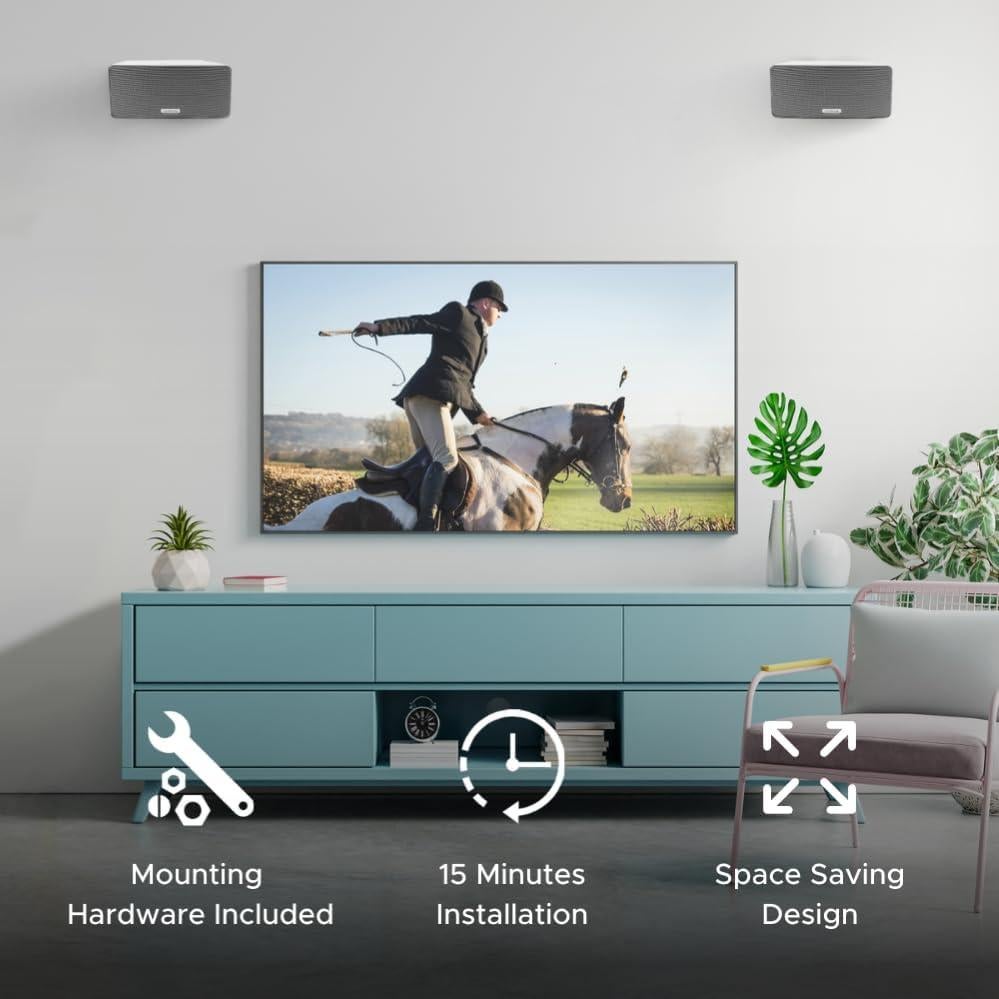 Soporte de Pared Soundbass PLAY:3 Blanco, Inclinación y Giro Ajustable