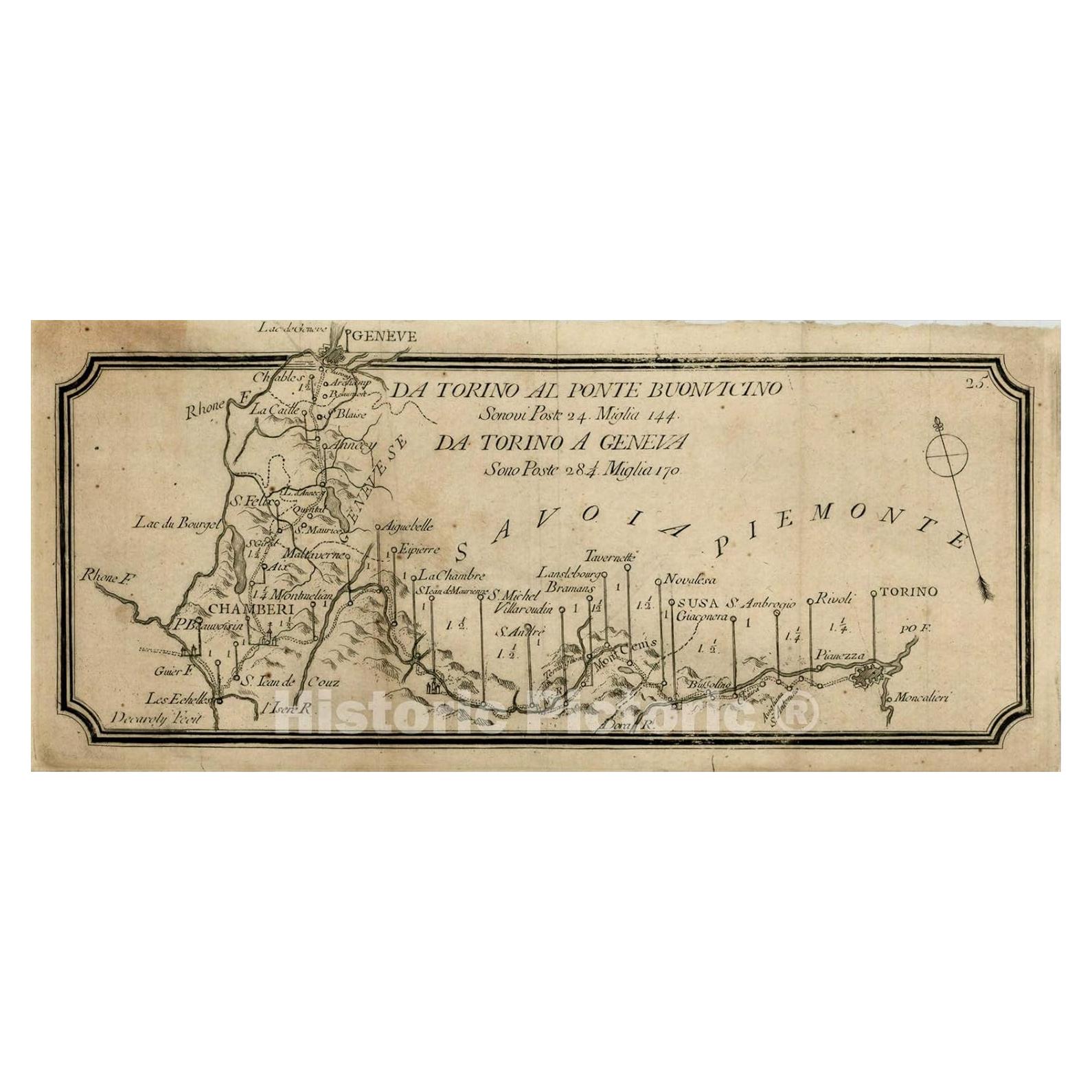 Mapa Histórico Vintage Francesco De Caroly 254x112cm