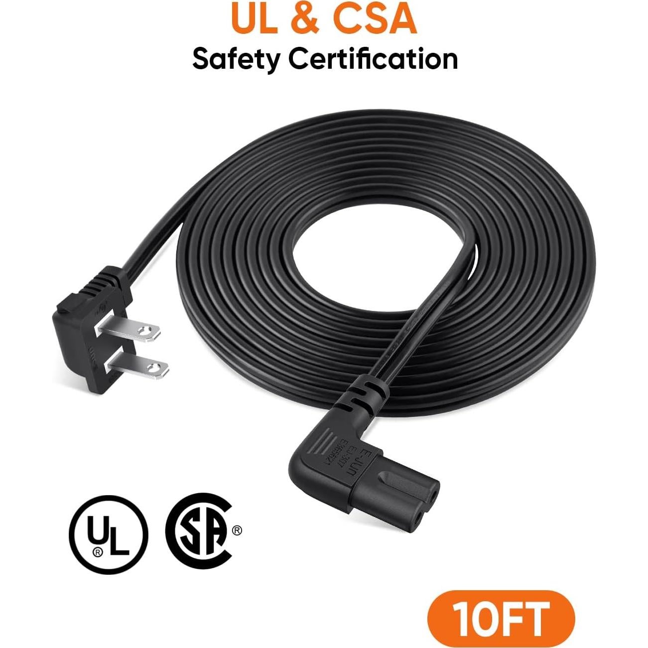 Cable de Alimentación en Ángulo 3 Metros CableCreation 18 AWG