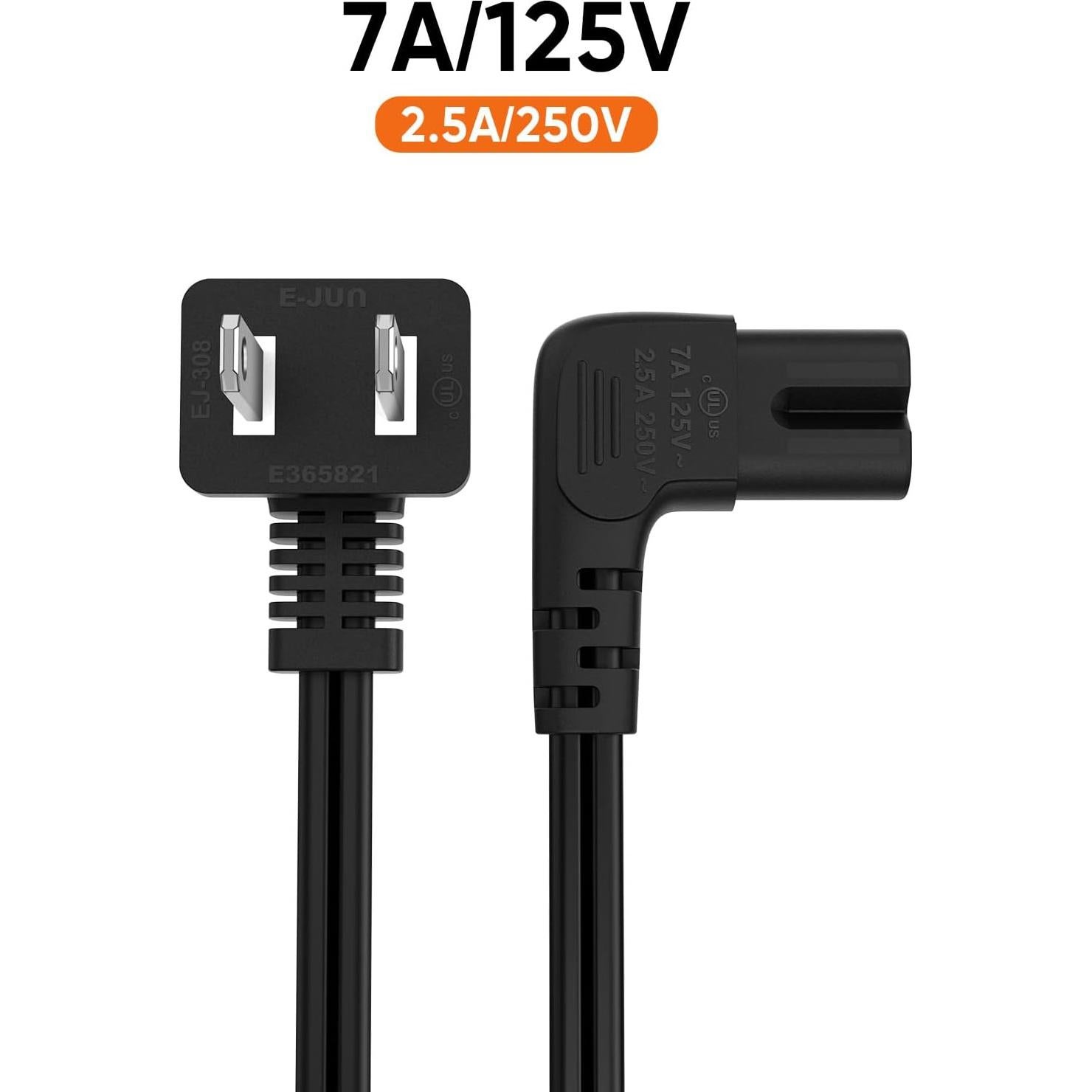 Cable de Alimentación en Ángulo 3 Metros CableCreation 18 AWG