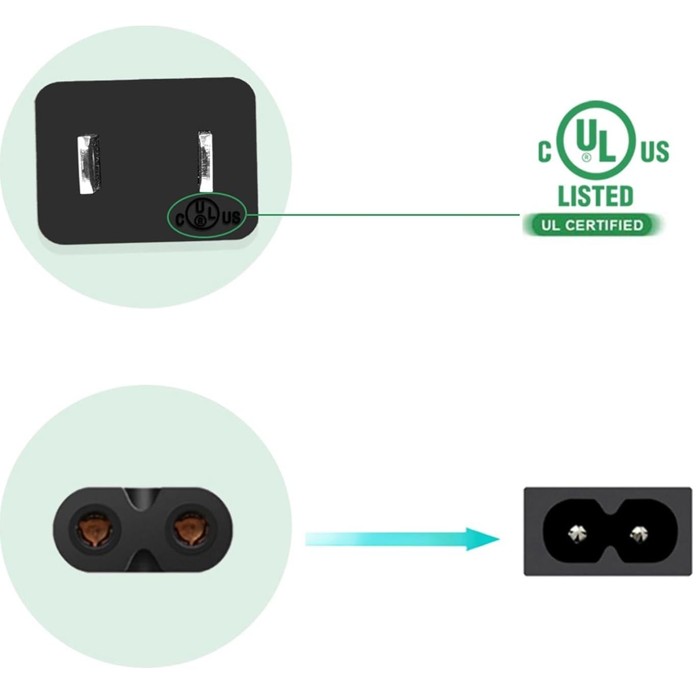 Cable de Alimentación 3.66m TPLTECH para Consolas y TV
