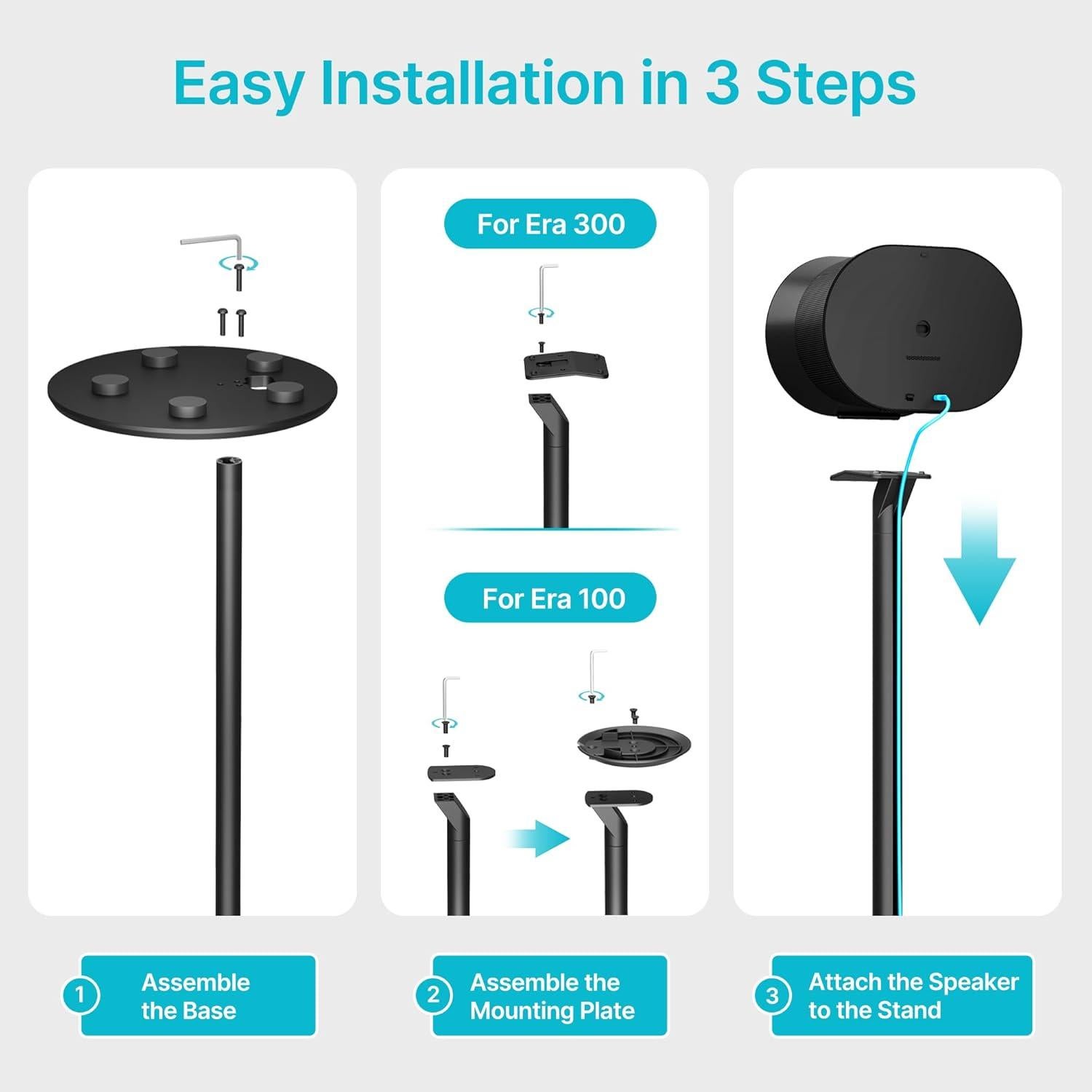 Soportes de Altavoces PEGZONE para Sonos Era 100 y 300, 71.4 cm