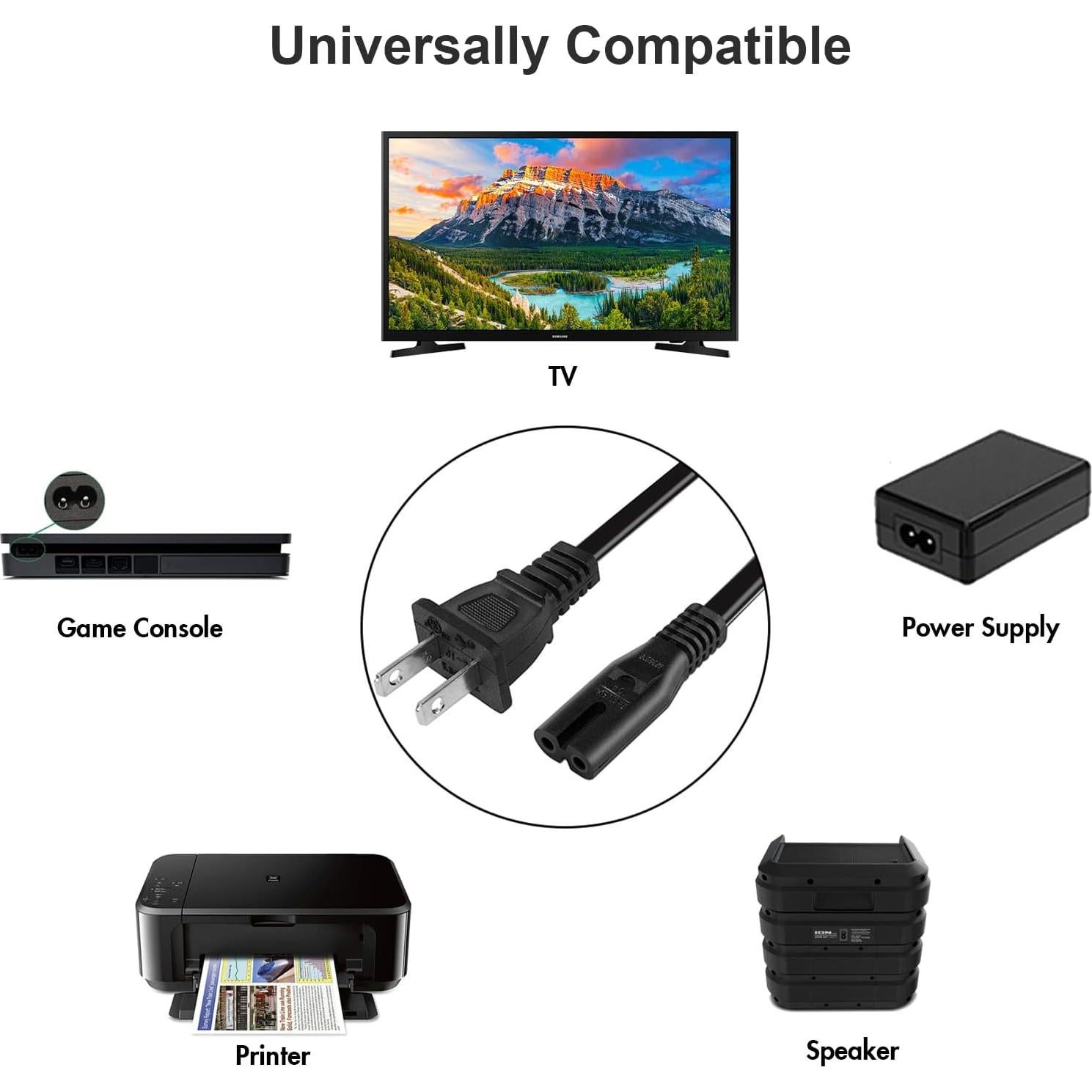 Cable de Alimentación 2 Patas TPLTECH 1.83m Compatible Sonos