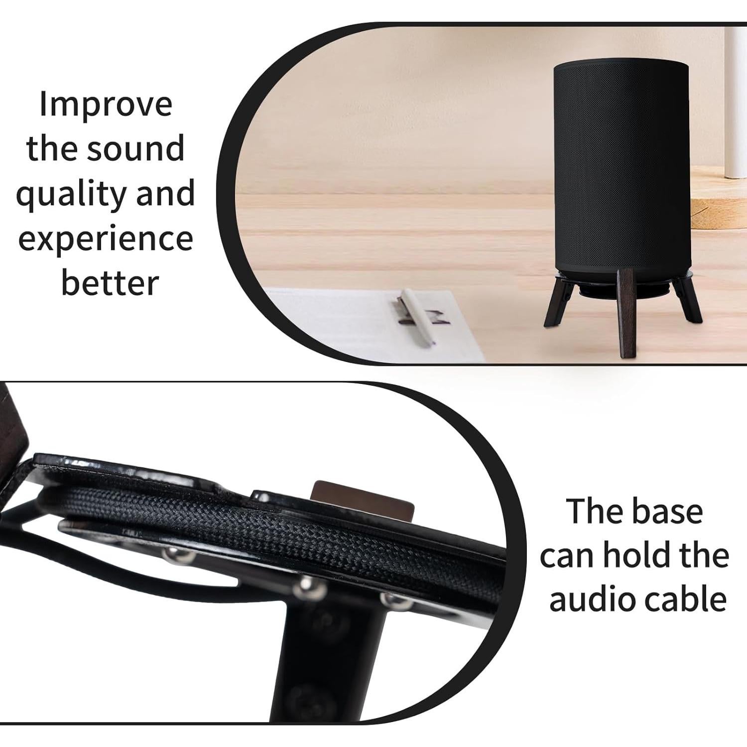 Soporte de Altavoz de Madera Shinar para Sonos Era 100 - Negro