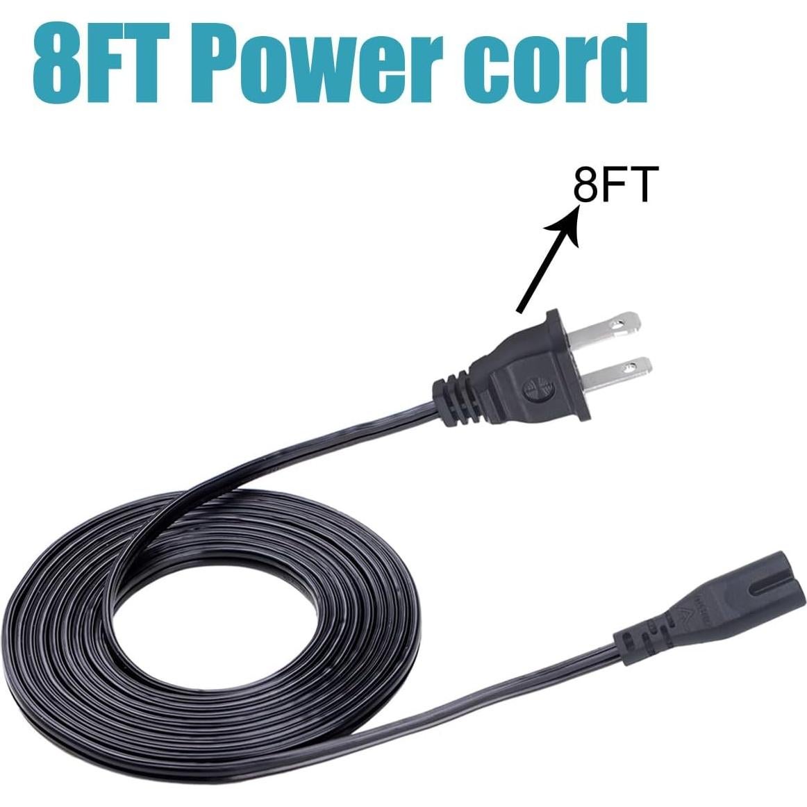 Cable de Alimentación AC 2.4m Saireed para Sonos One SL, Gen 2, Beam