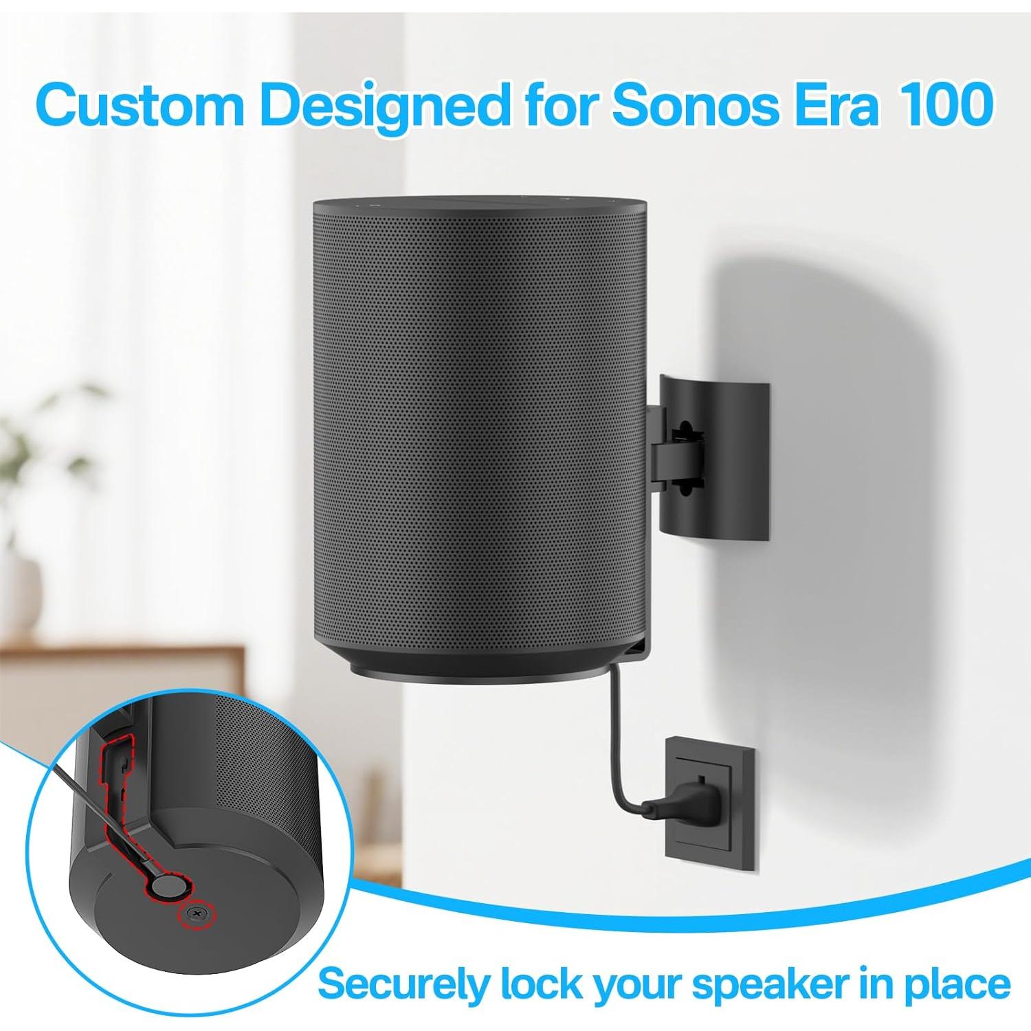 Soportes de Pared y Techo Yibracki para Sonos Era 100 Negro