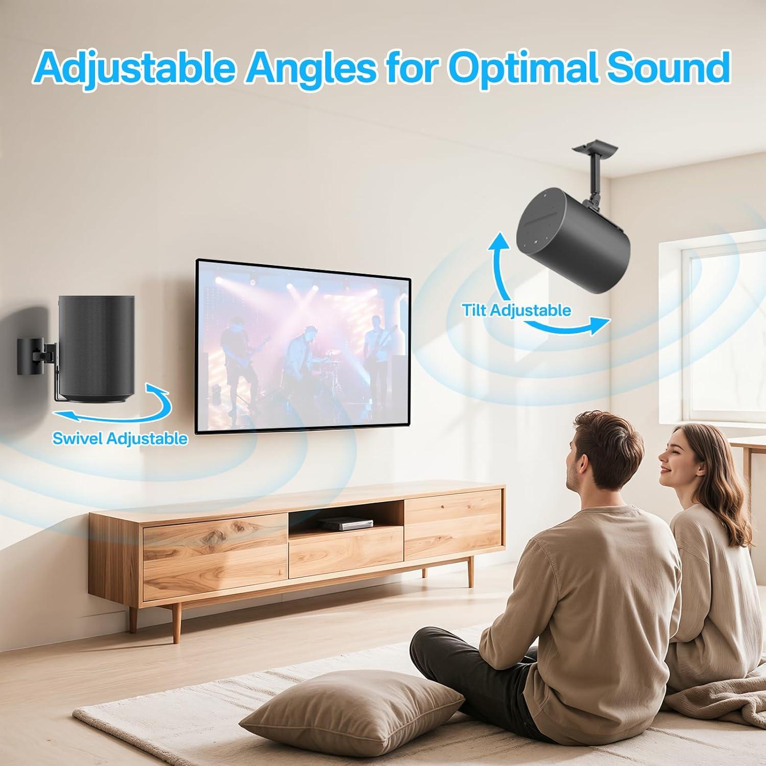 Soportes de Pared y Techo Yibracki para Sonos Era 100 Negro