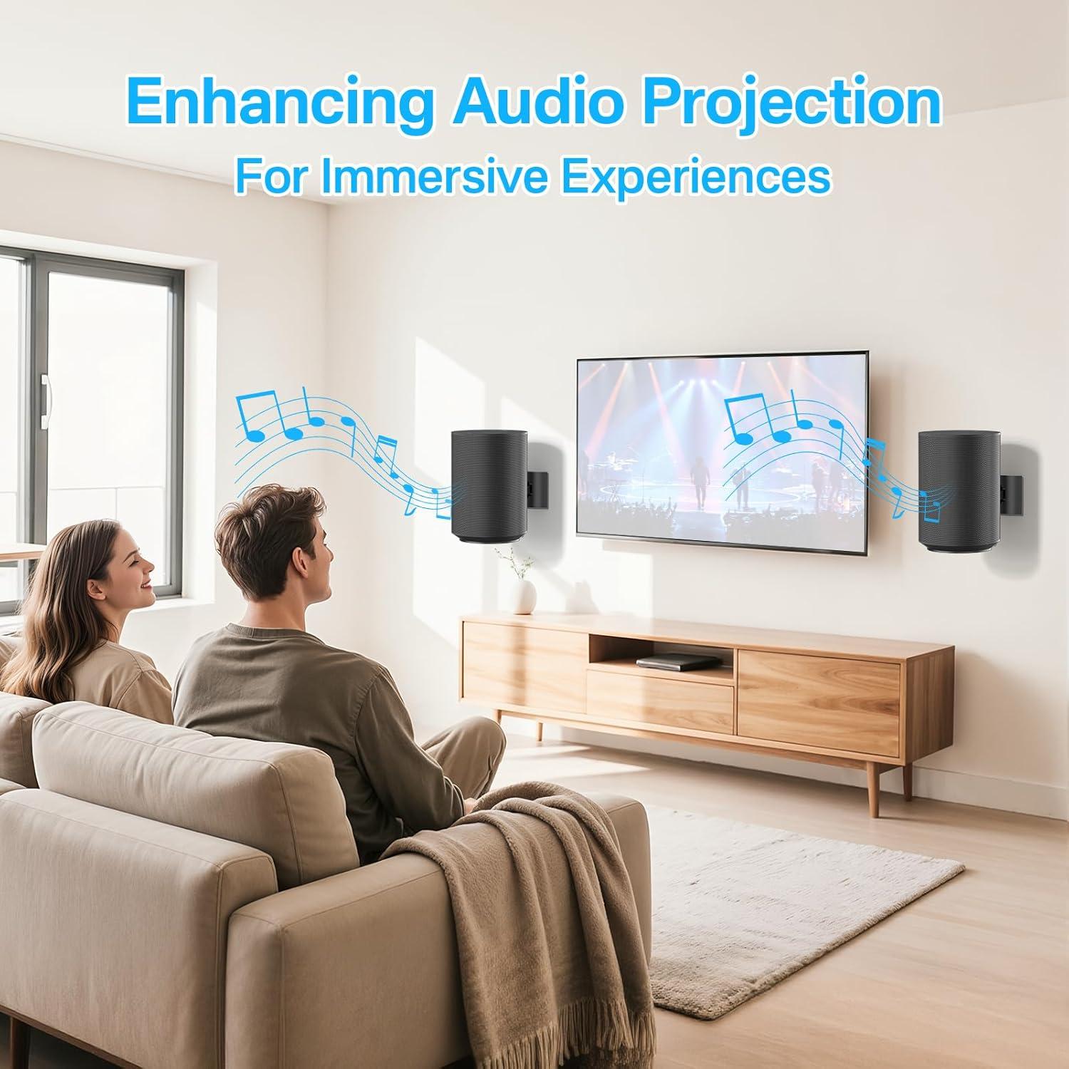 Soportes de Pared y Techo Yibracki para Sonos Era 100 Negro