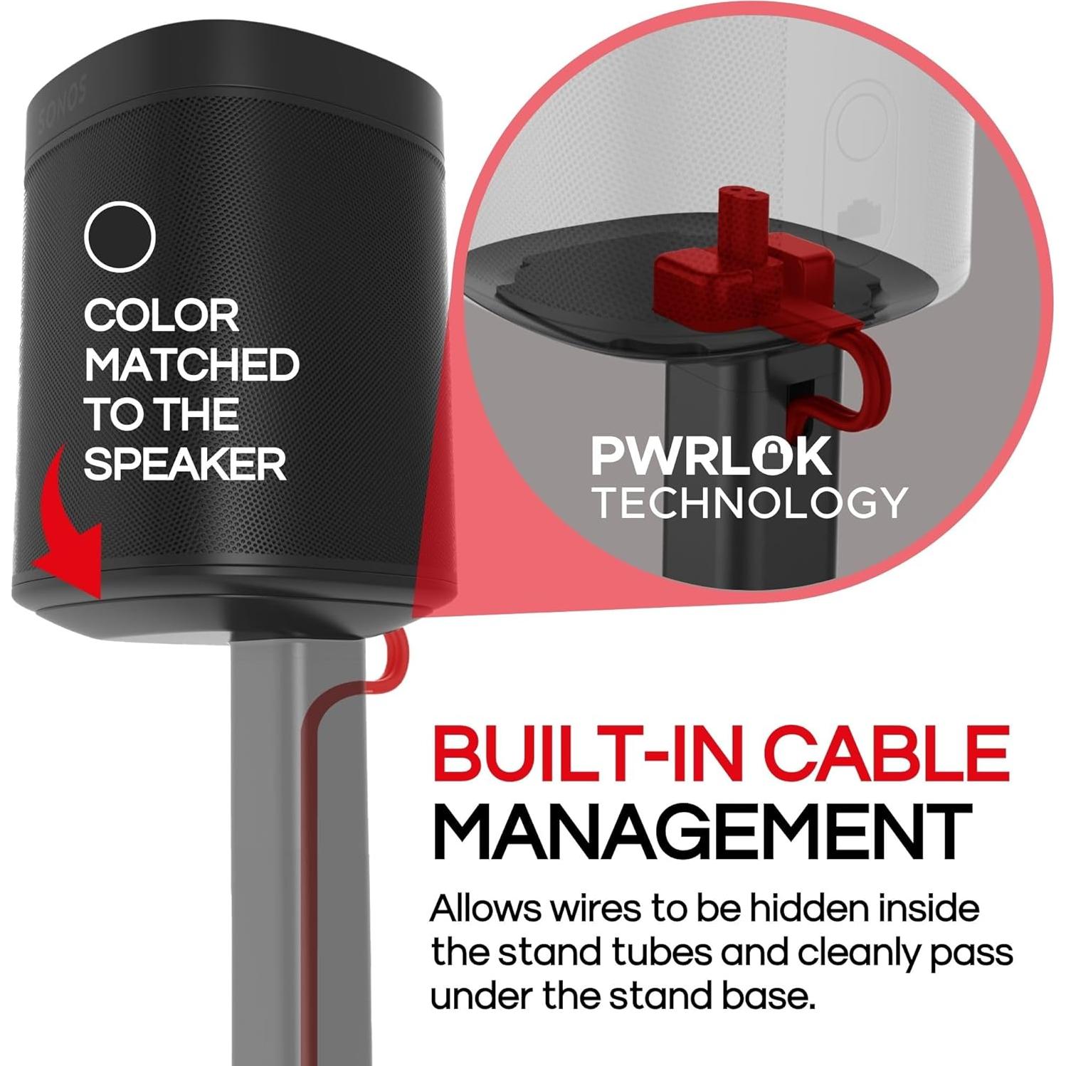 Soporte de Piso Sound Bass ONE-TWIN-FS-B para Sonos One, Negro