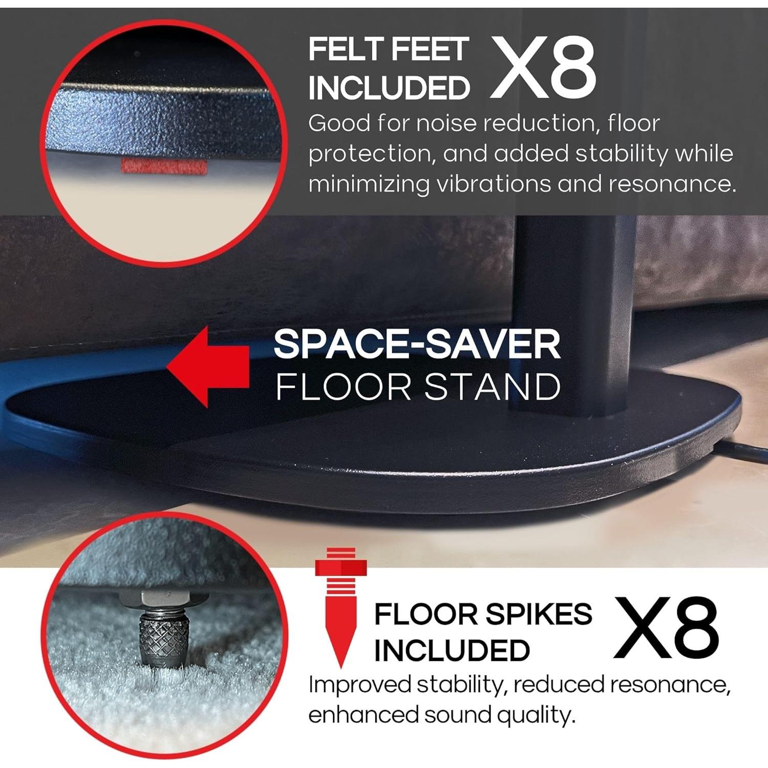 Soporte de Piso Sound Bass ONE-TWIN-FS-B para Sonos One, Negro