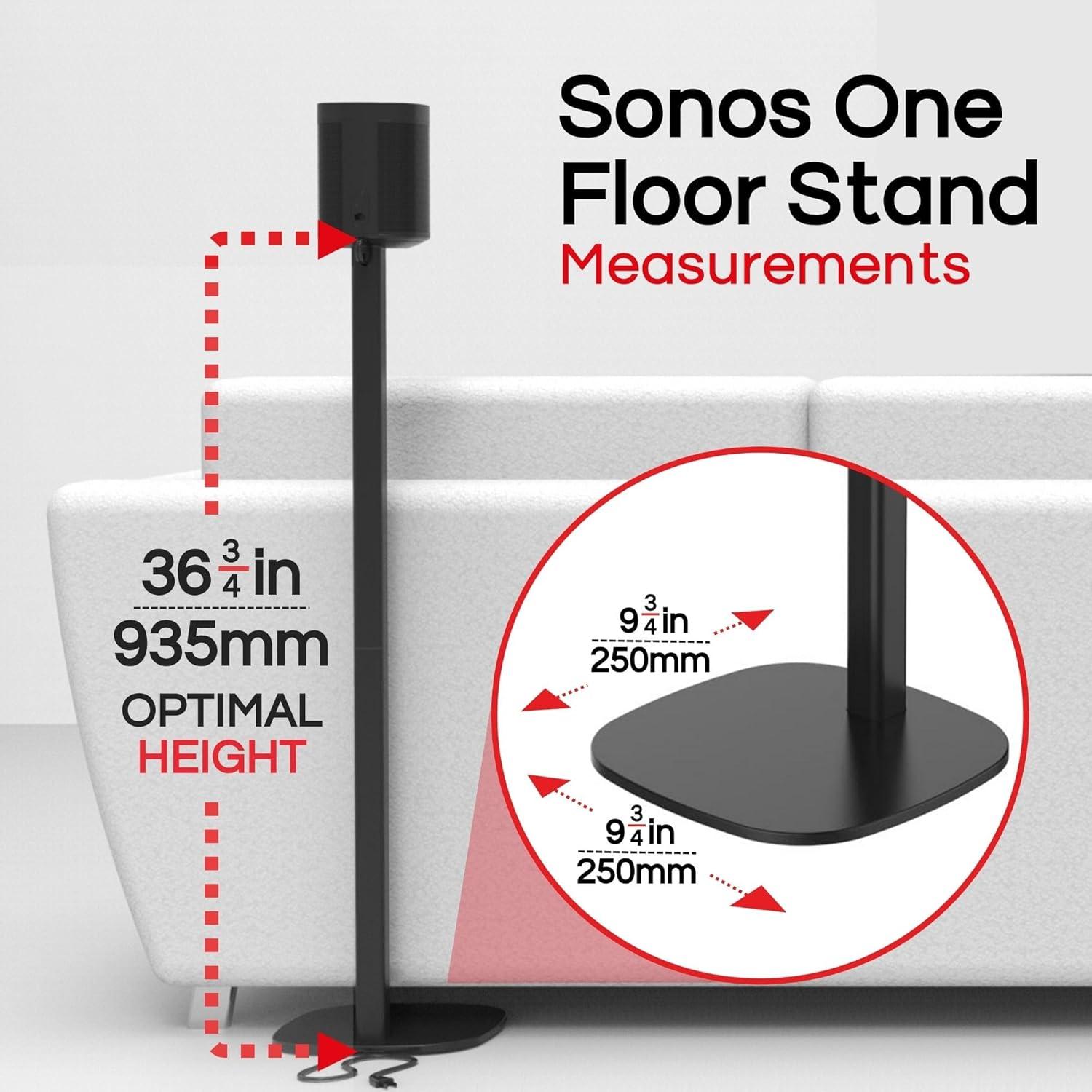 Soporte de Piso Sound Bass ONE-TWIN-FS-B para Sonos One, Negro