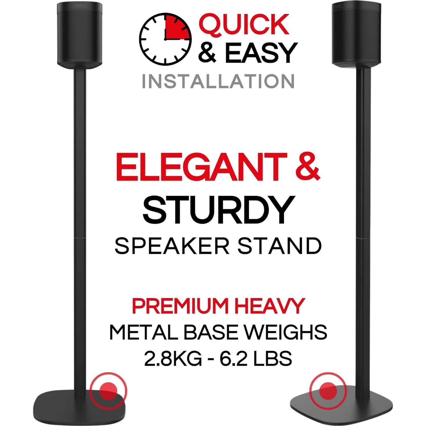 Soporte de Piso Sound Bass ONE-TWIN-FS-B para Sonos One, Negro