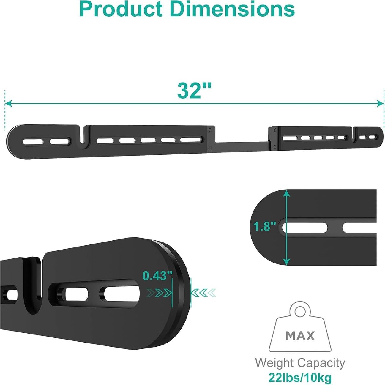 Soporte de Pared WALI para Barra de Sonido Sonos Arc - Negro