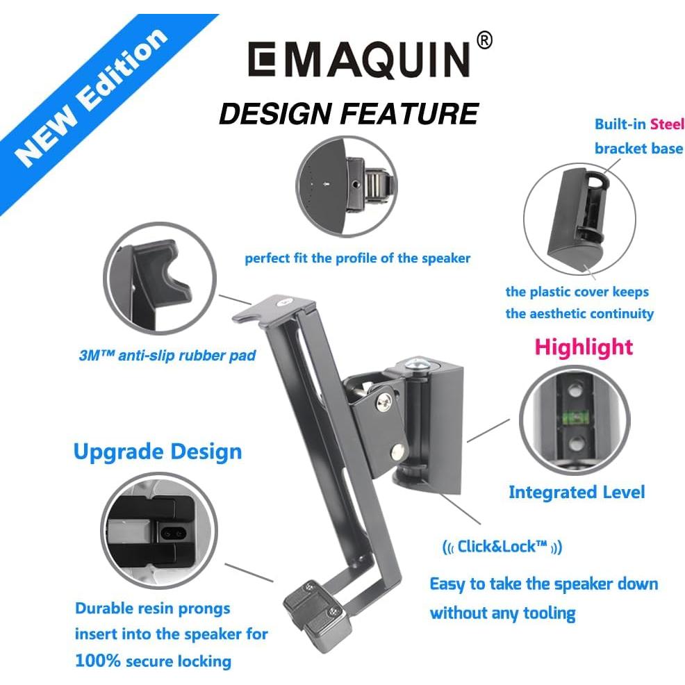 Soportes de Montaje en Pared EMATECH para SONOS ONE - Juego de 2