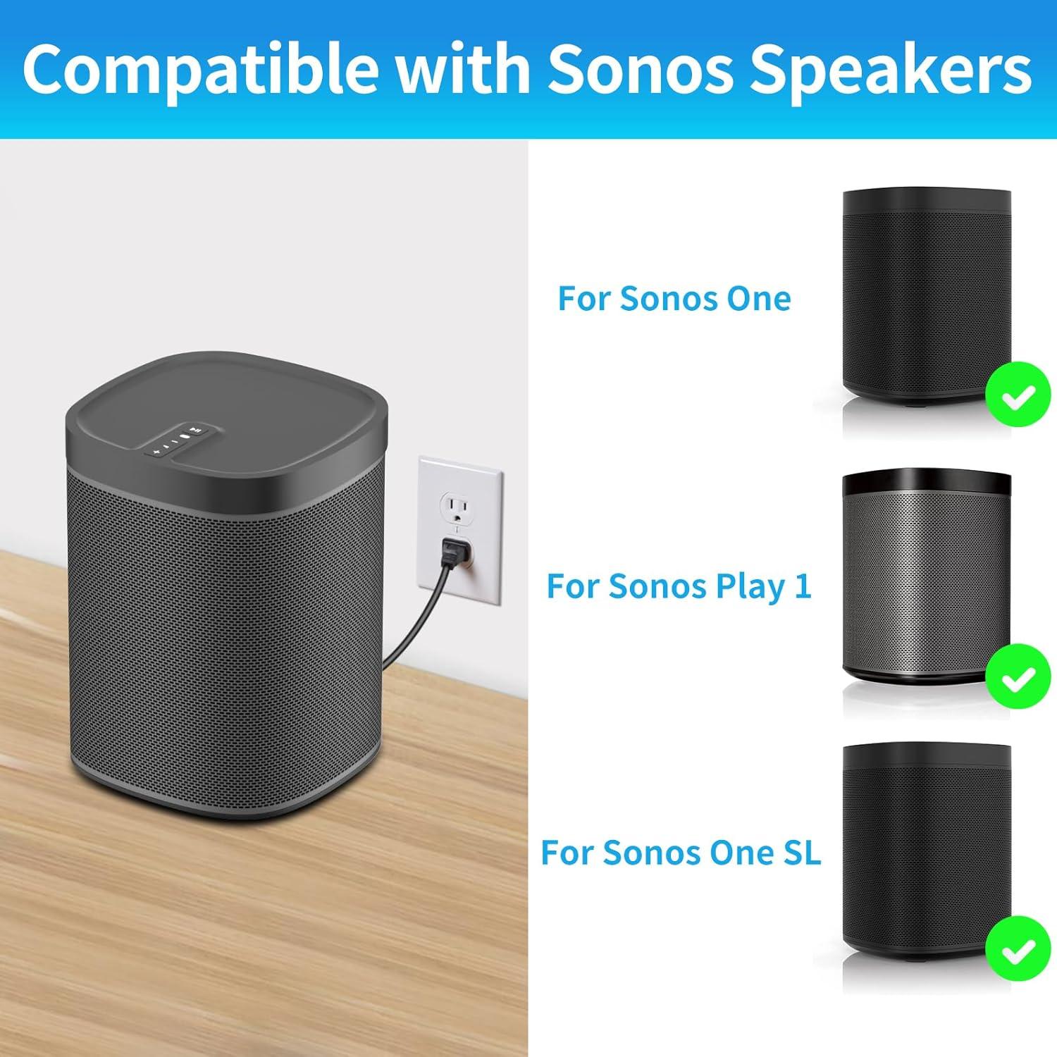 Cable de Alimentación 35cm Yibracki para Sonos One y Play-1 - Negro