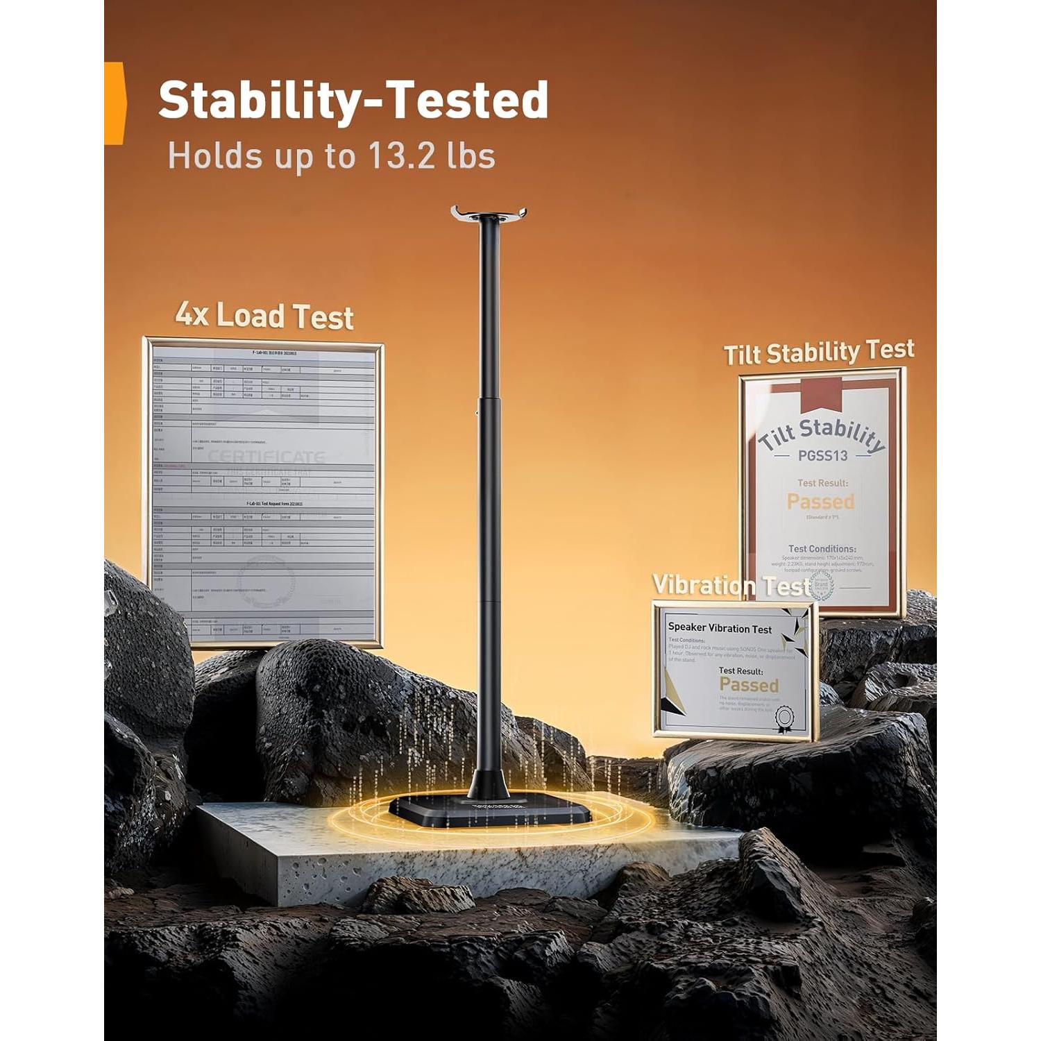 Soporte de Altavoz Perlegear PGSS13 para Sonos Era 100, One, One SL, Play:1 - Ajustable 81.3-109.2 cm