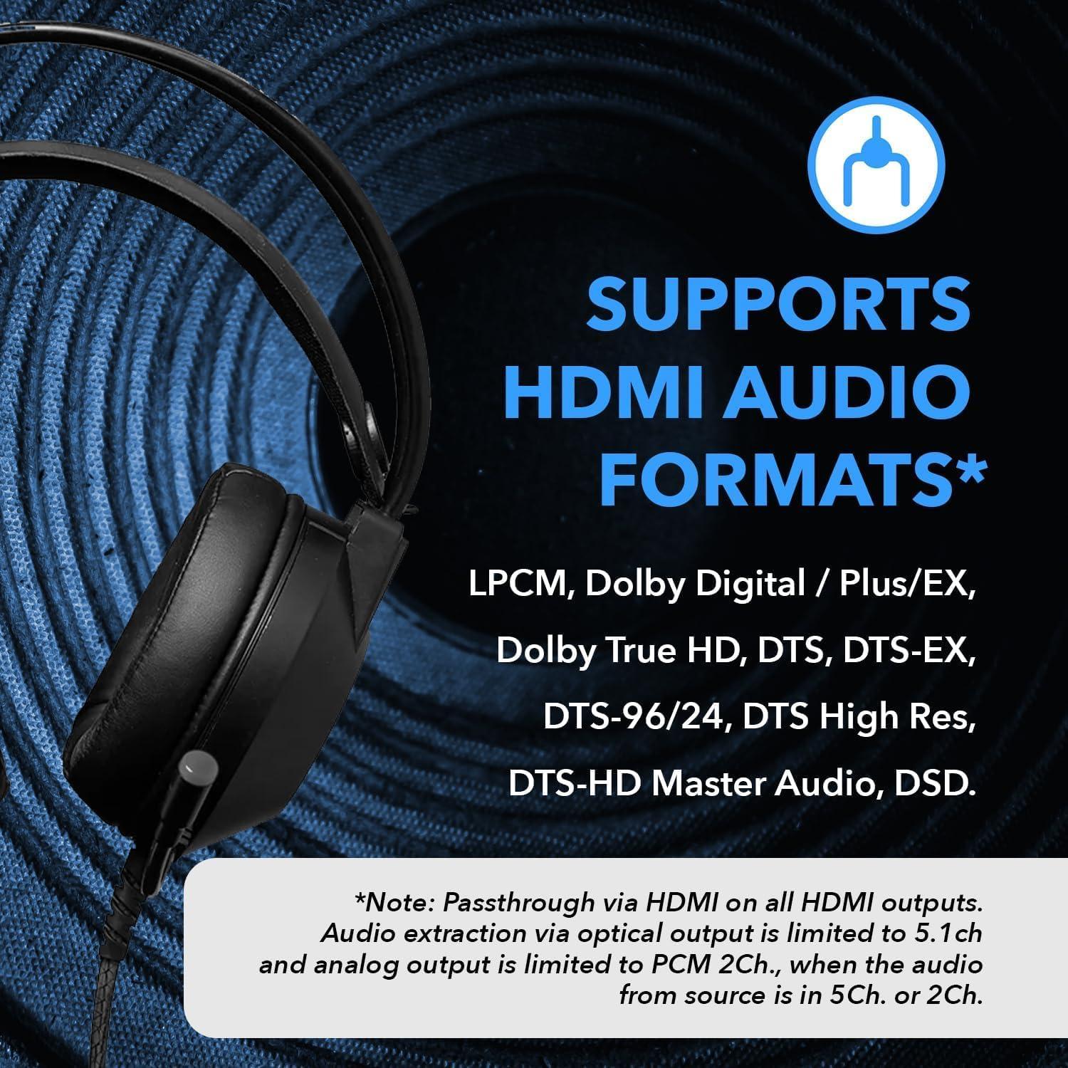 Divisor HDMI 8K OREI BK-104A 1x4 con Extractor de Audio