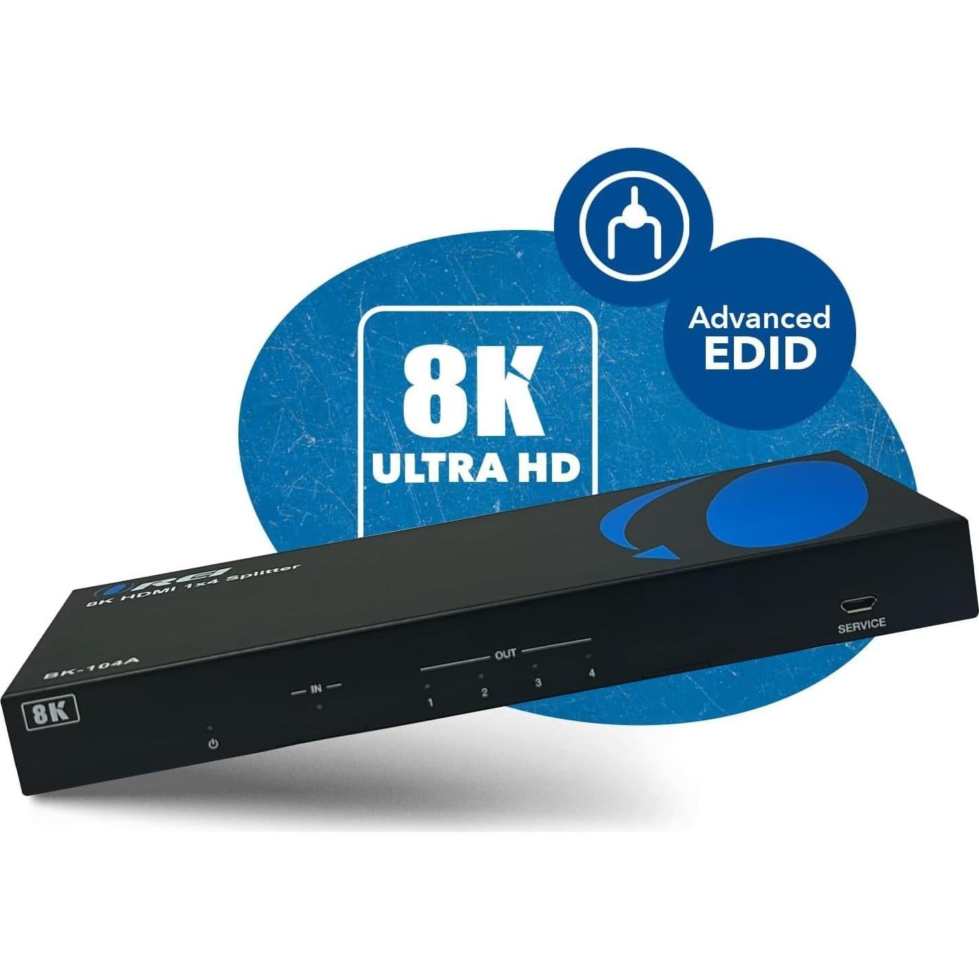 Divisor HDMI 8K OREI BK-104A 1x4 con Extractor de Audio