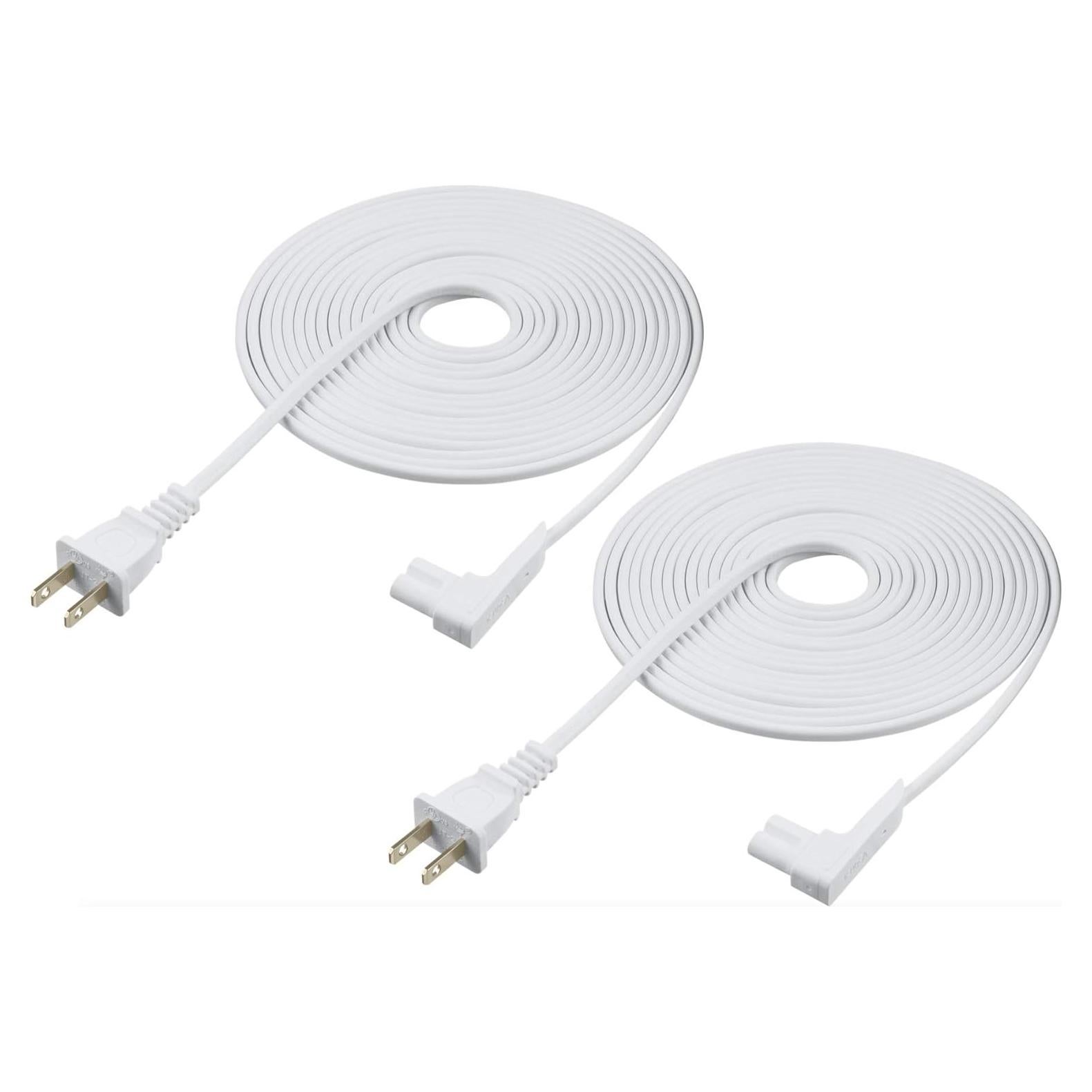 Cable de Alimentación Extra Largo Vebner 4.88m 2-Pack Blanco